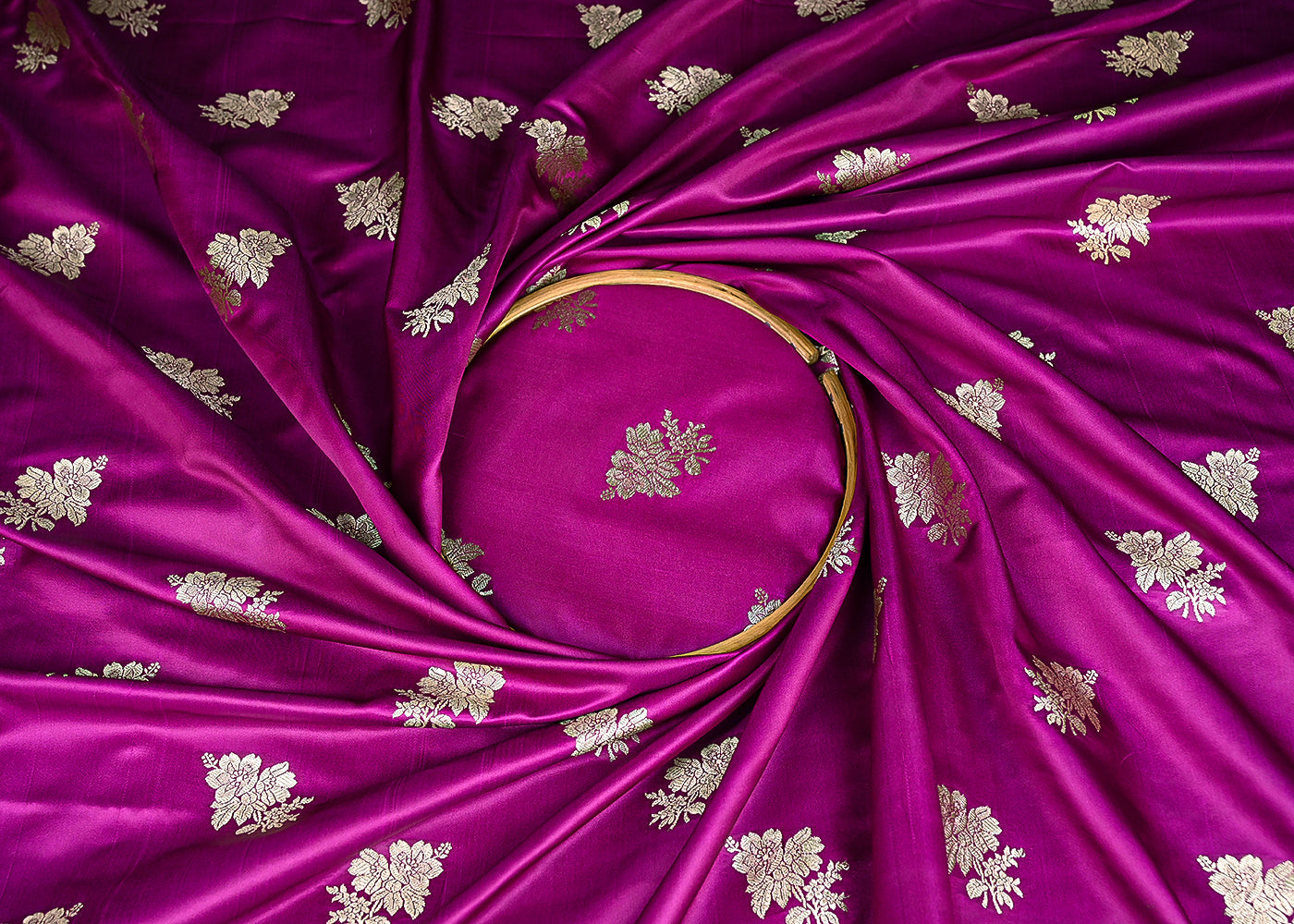 Purple-Banarasi-Silk-Fabric-With-All-Over-Buti-Of-Golden-Zari-Handloom-20888-close-view