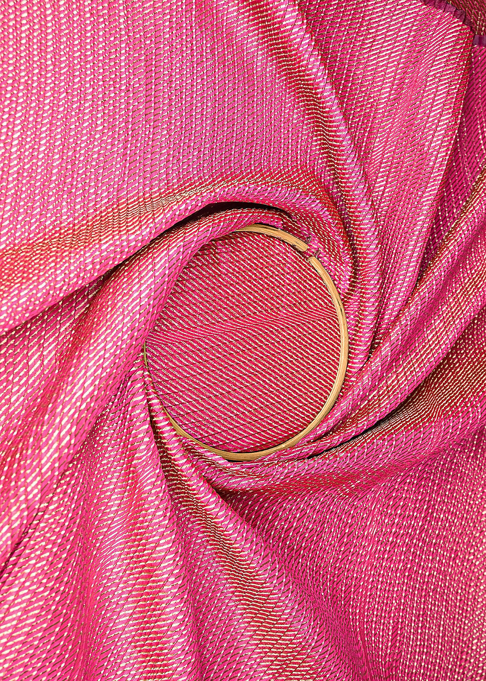 Rani-Pink-Banarasi-Silk-Fabric-With-All-Over-Golden-Zari-Handloom-20953-close-view