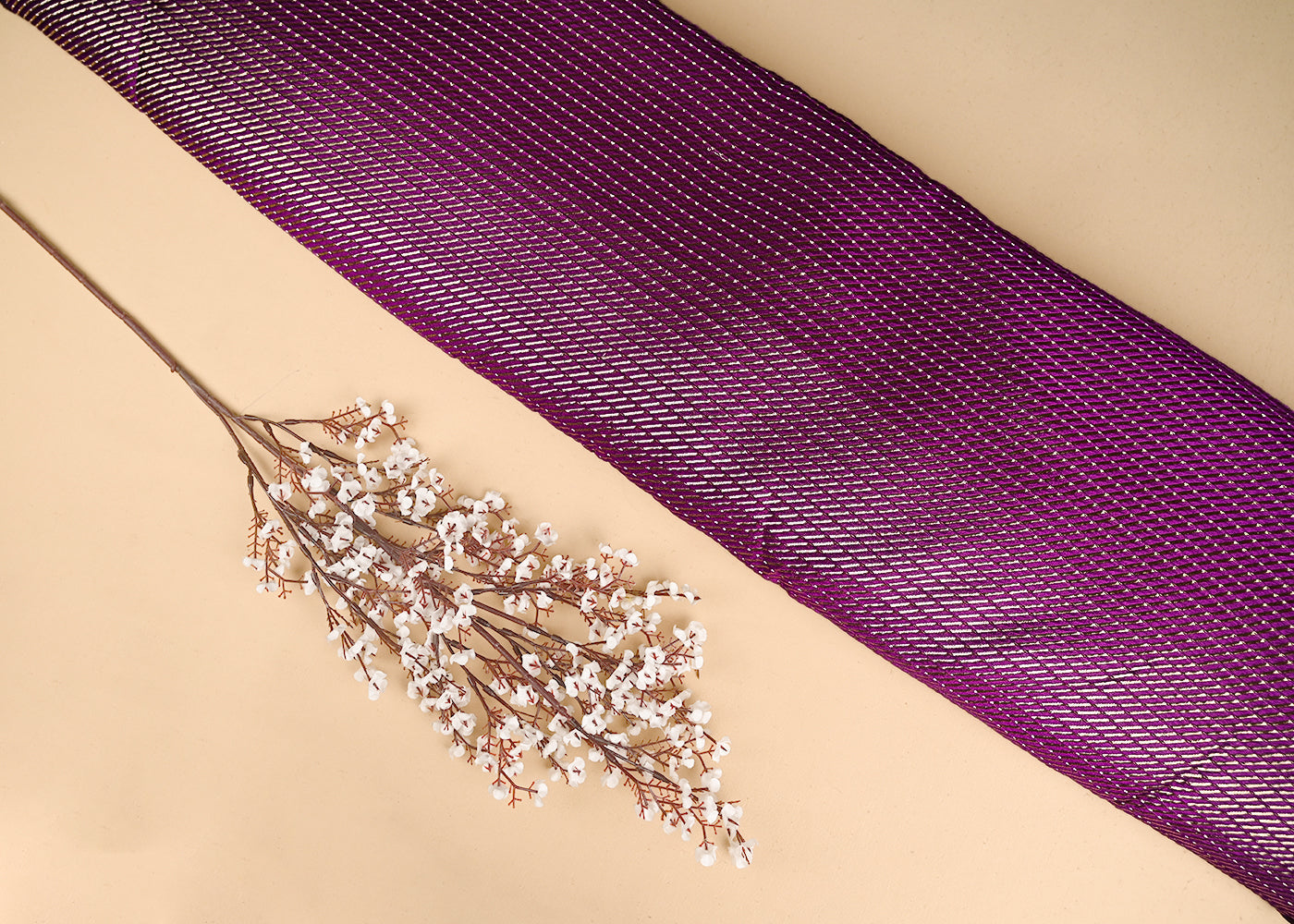 Purple-Banarasi-Silk-Fabric-With-All-Over-Golden-Zari-Handloom-20957