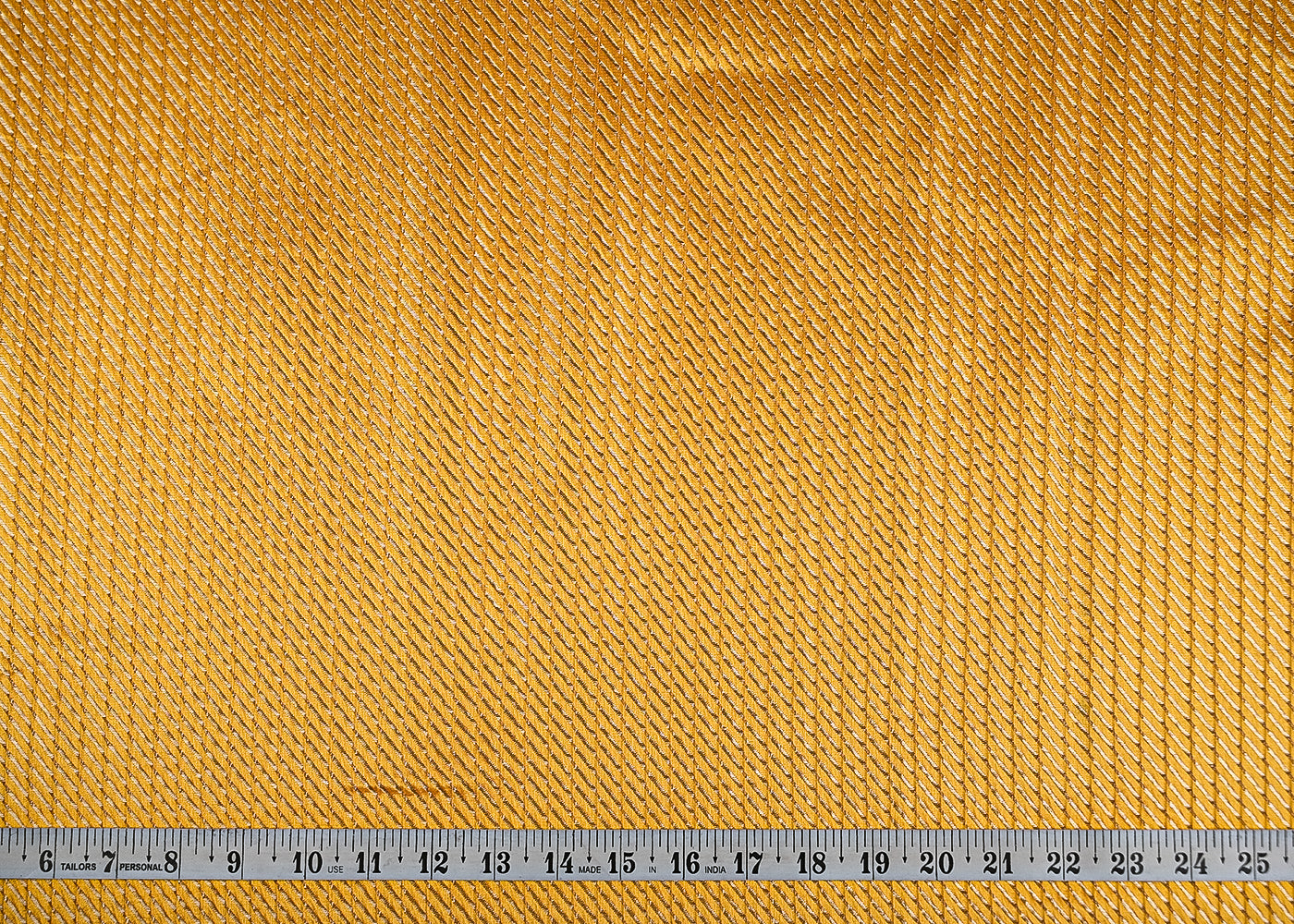 Mustard Banarasi Silk Fabric With All Over Golden Zari Handloom 20960