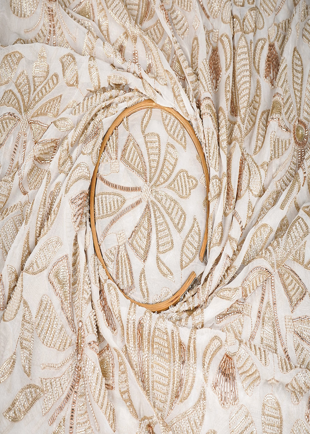 White-Dyeable-Georgette-Fabric-With-All-Over-Zari,-Sequins,-Bead-And-Katdana-Work-20973-close-view