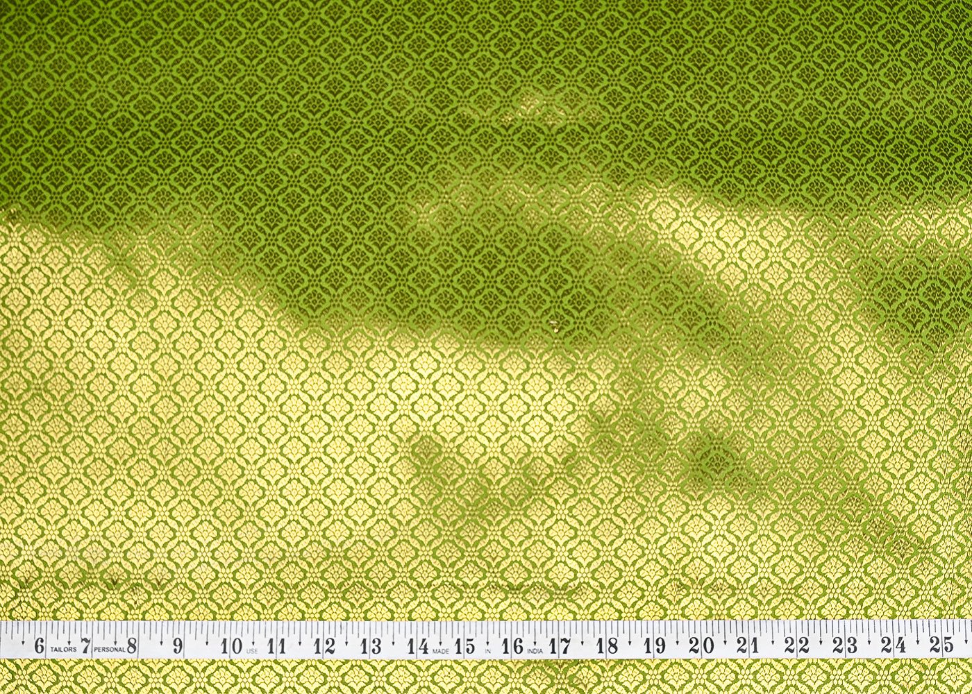 Mehendi Green Banarasi Brocade Fabric With All Over Golden Zari Handloom 21052