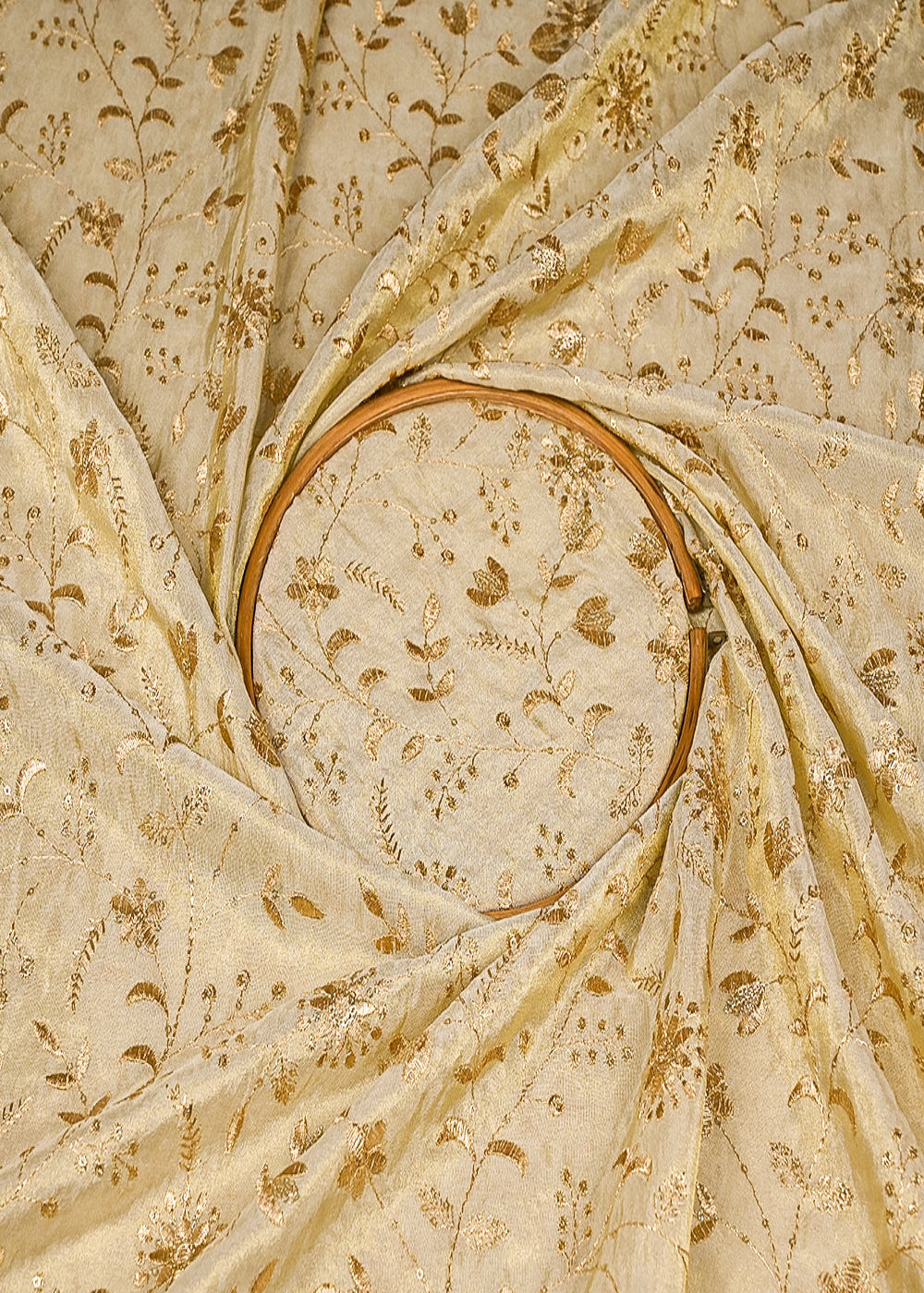 Golden-Dyeable-Tissue-Fabric-with-Allover-Zari-and-Sequins-Work-21088-close-view