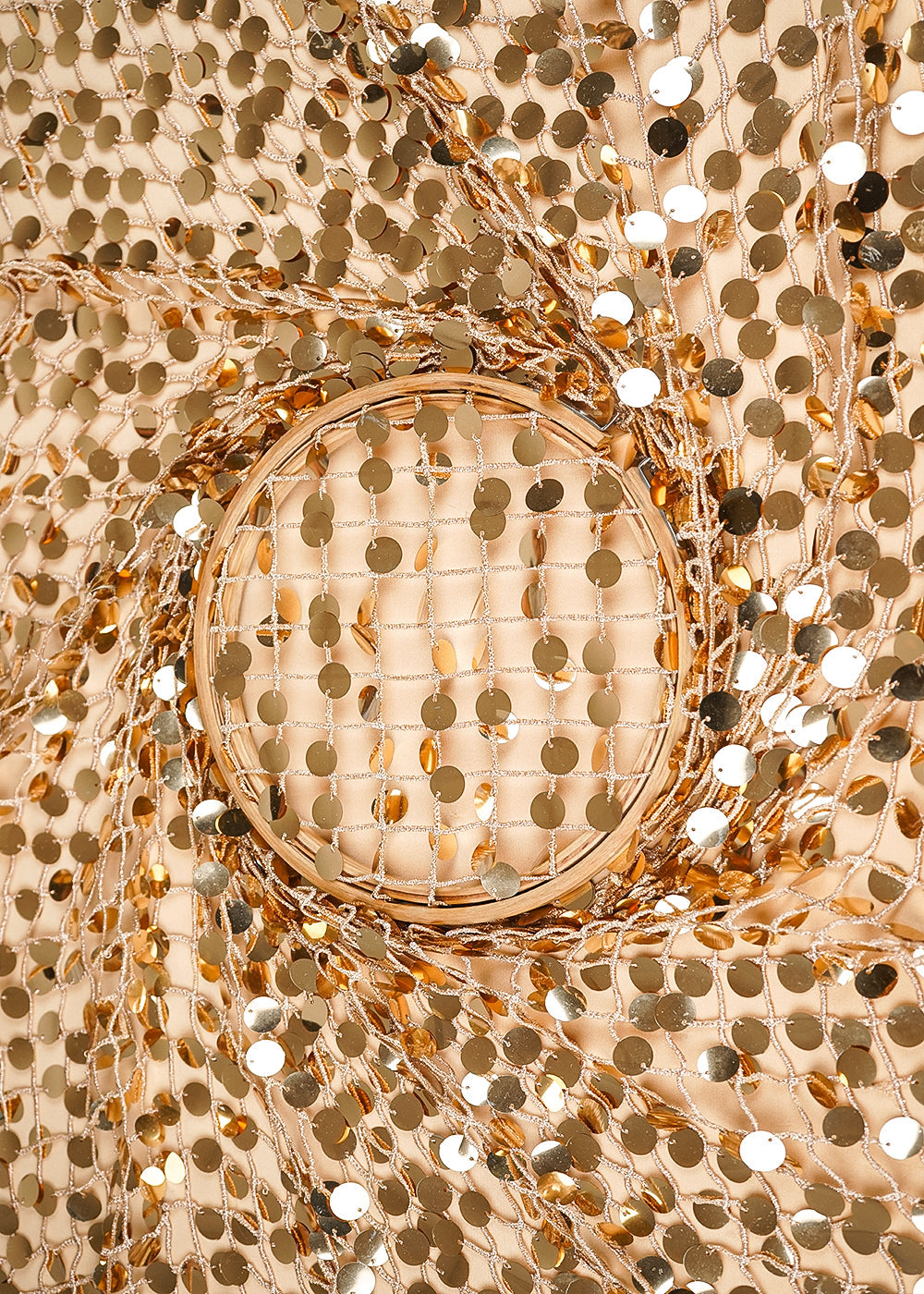 Golden-Imported-Laser-Cutwork-Net-Fabric-With-All-Over-Zari-And-Faux-Mirror-Work-21120-close-view