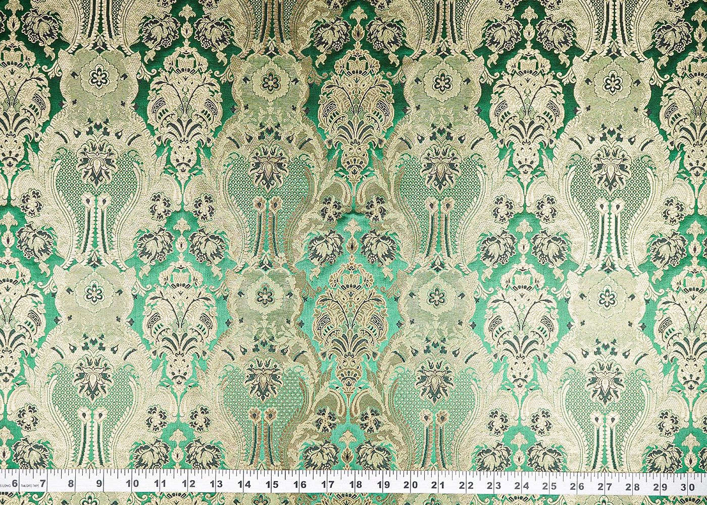 Light Green Banarasi Brocade Fabric With All Over Thread And Zari Handloom 21289