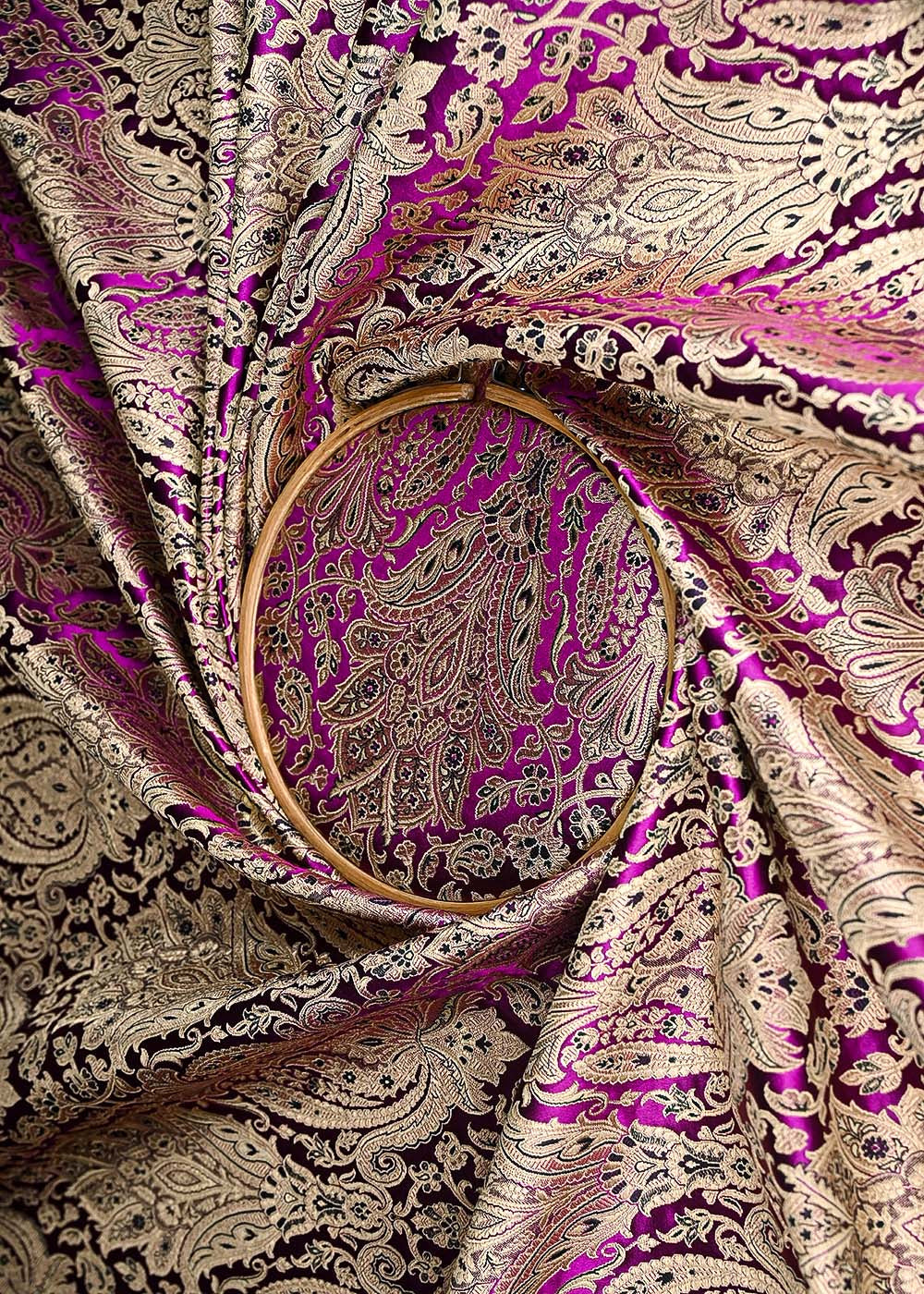 Purple-Banarasi-Brocade-Fabric-With-All-Over-Golden-Zari-Handloom-21290-close-view