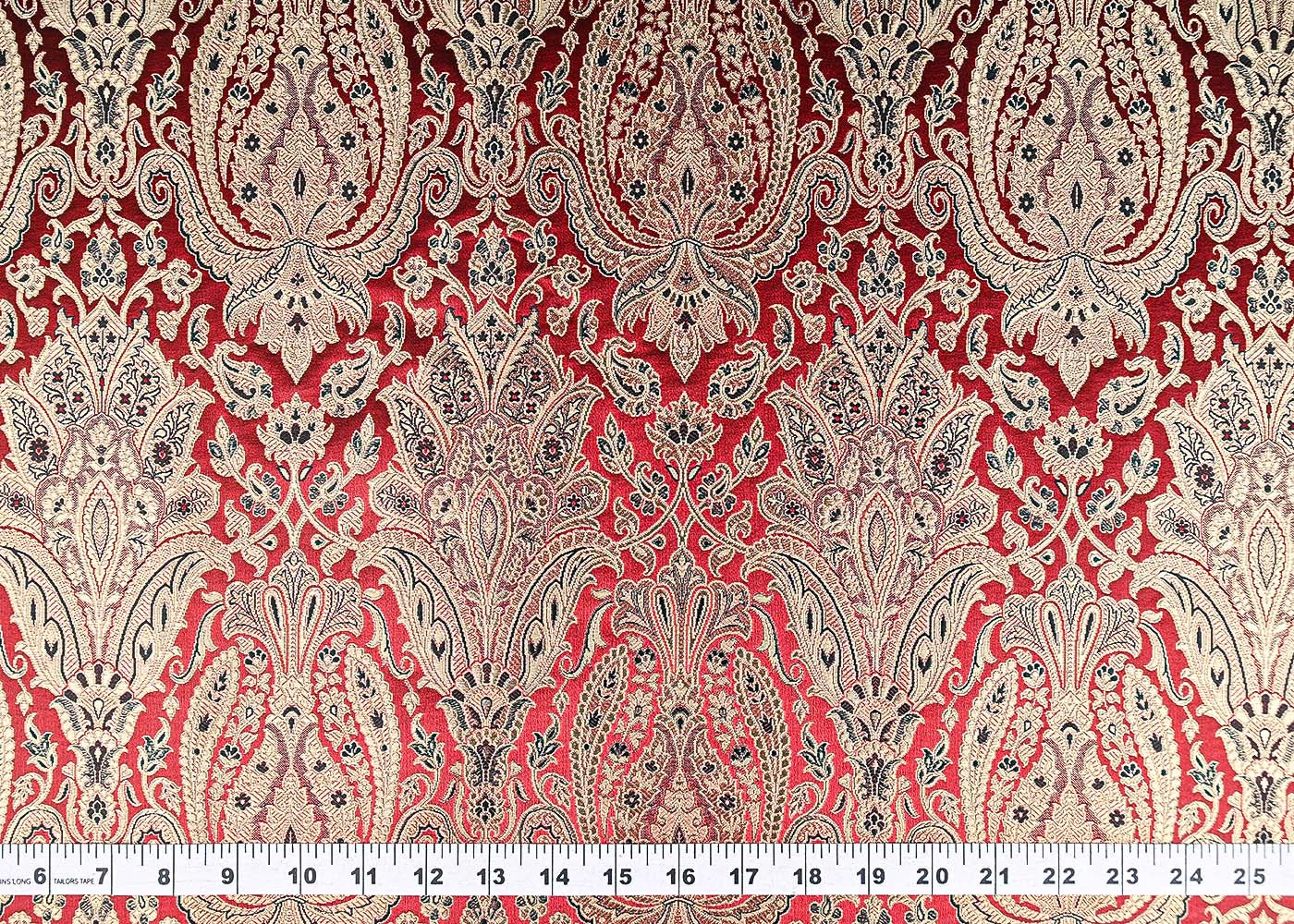 Maroon Banarasi Brocade Fabric With All Over Golden Zari Handloom 21292