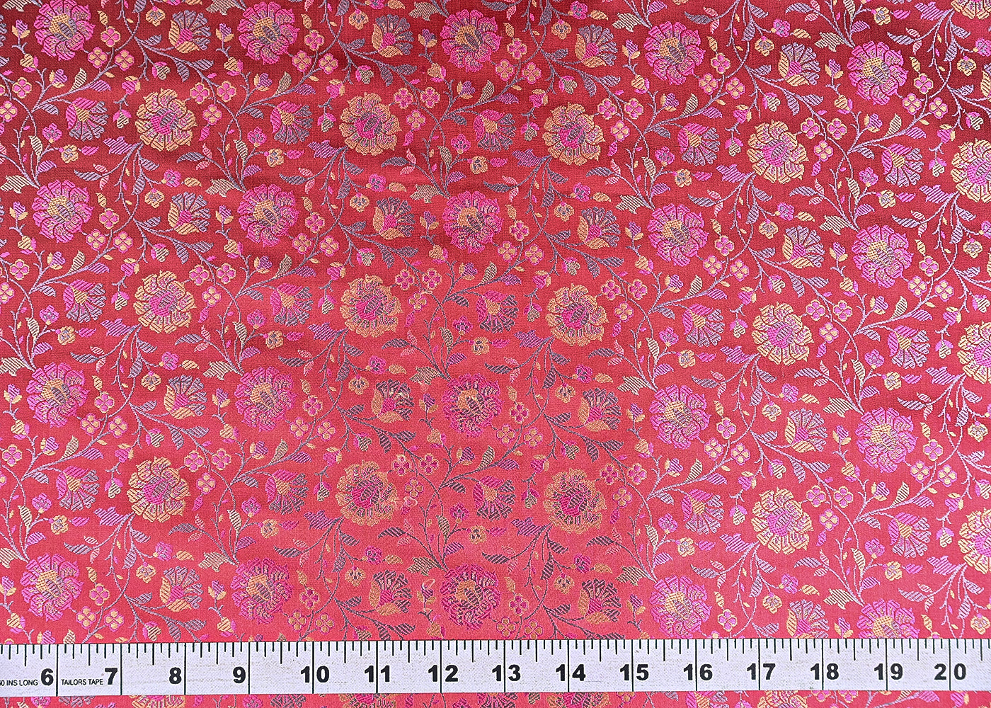 Pink-Banarasi-Brocade-Fabric-With-All-Over-Golden-Zari-Handloom-21301-measurement-view