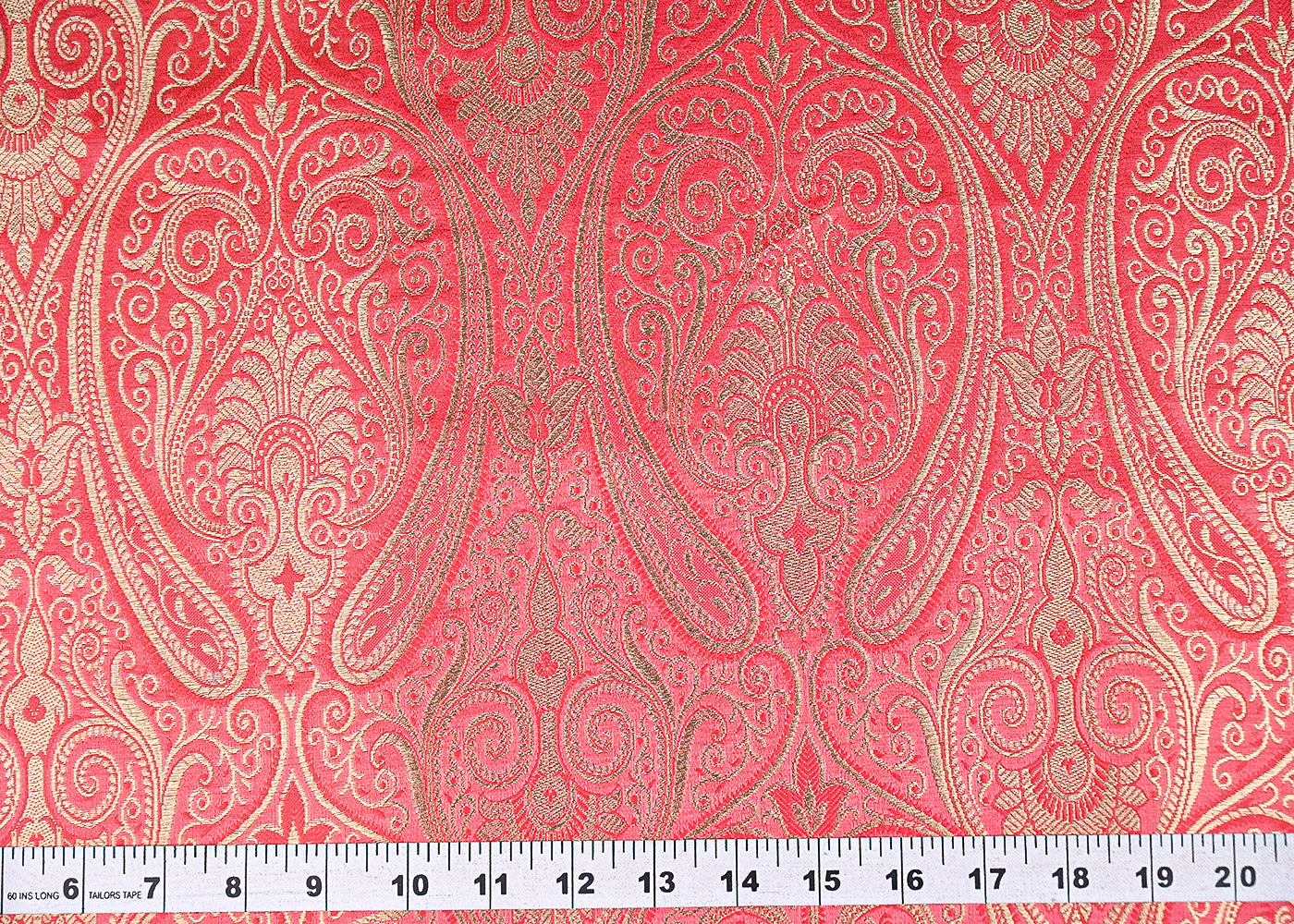 Gajri-Banarasi-Brocade-Fabric-With-All-Over-Golden-Zari-Handloom-21309-measurement-view
