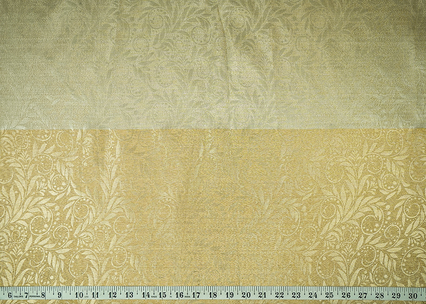 Pista-Green-&-Golden-Organza-Fabric-With-All-Over-Self-Work-With-One-Side-Border-21343-measurement-view