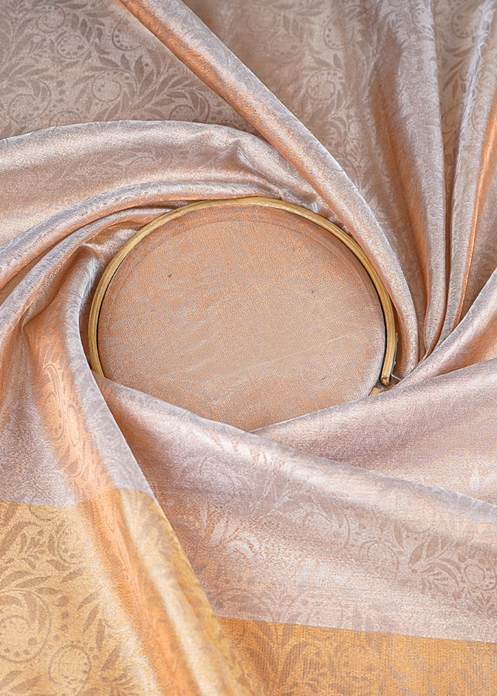 Copper-&-Golden-Organza-Fabric-With-All-Over-Self-Work-With-One-Side-Border-21344-close-view