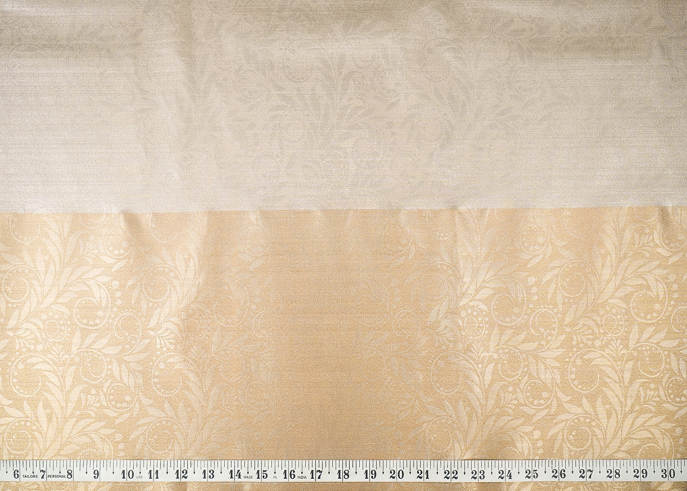 Grey-&-Golden-Organza-Fabric-With-All-Over-Self-Work-With-One-Side-Border-21345-measurement-view