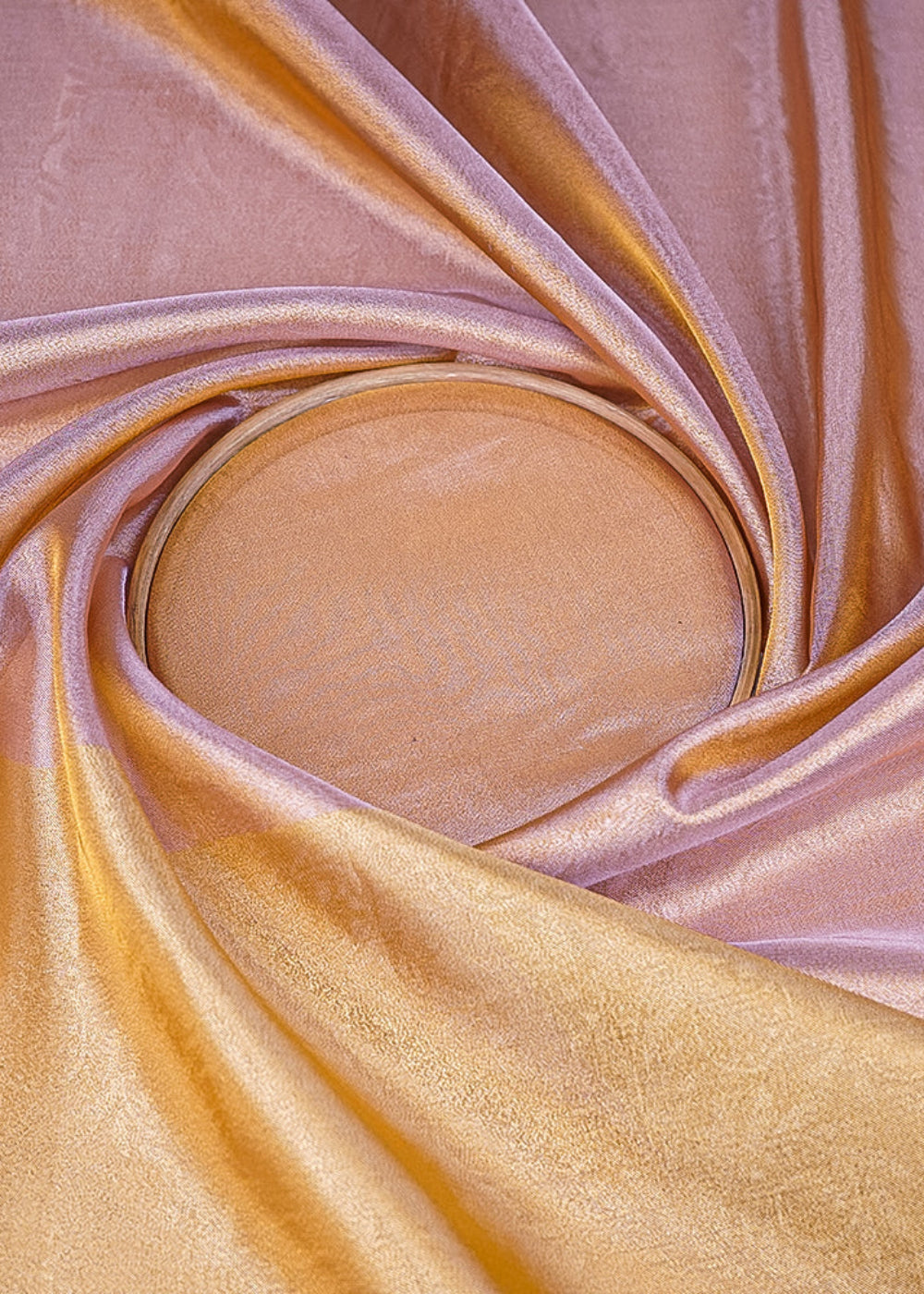 Light-Pink-&-Golden-Organza-Fabric-With-All-Over-Self-Work-With-One-Side-Border-21348-close-view
