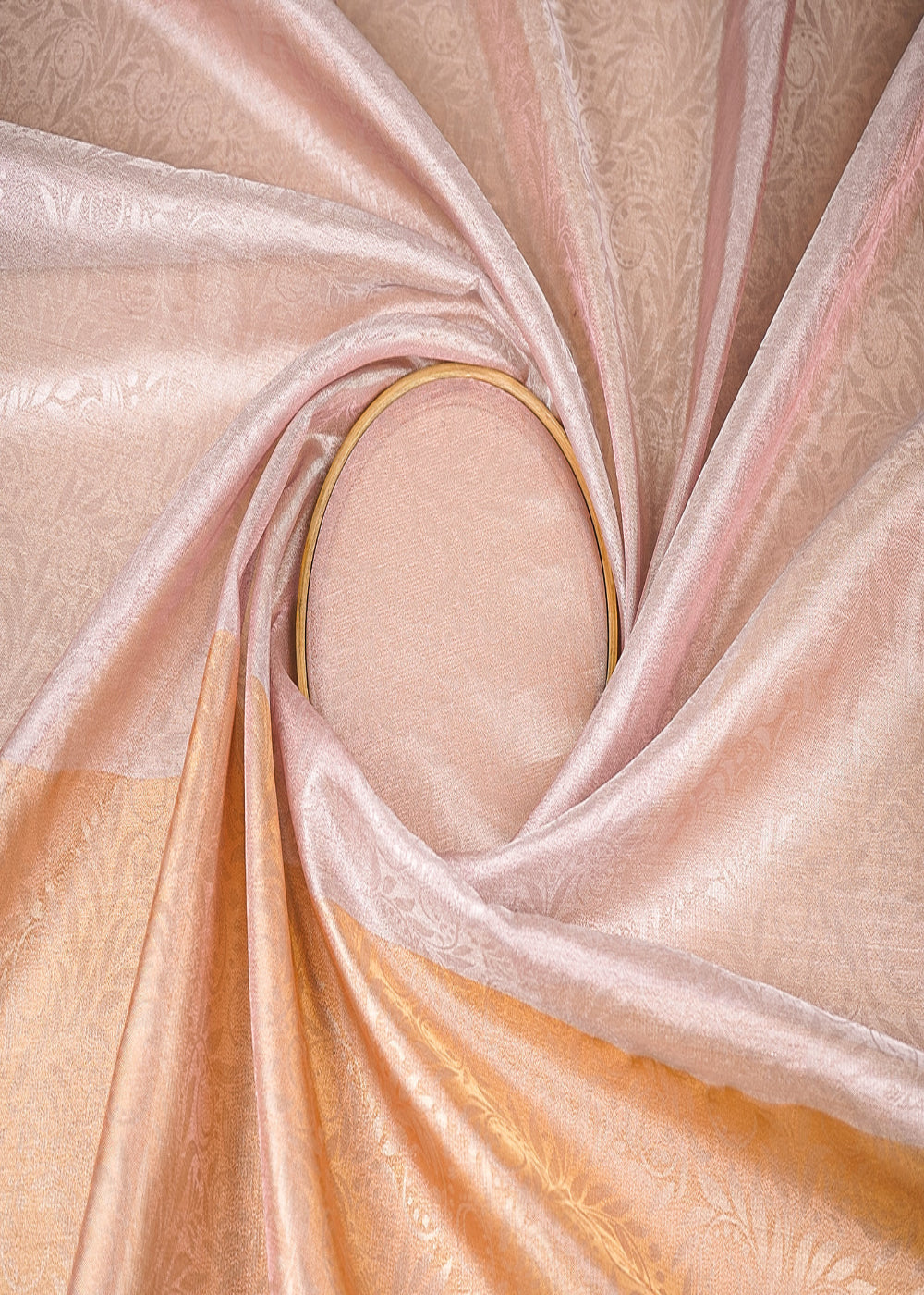 Onion-Pink-&-Rose-Gold-Organza-Fabric-With-All-Over-Self-Work-With-One-Side-Border-21351-close-view
