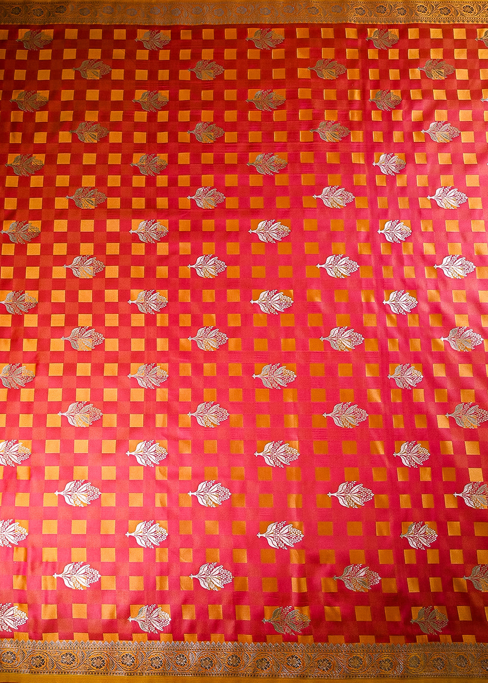 Blush Pink Banarasi Brocade Fabric With All Over Thread And Zari Handloom 21352