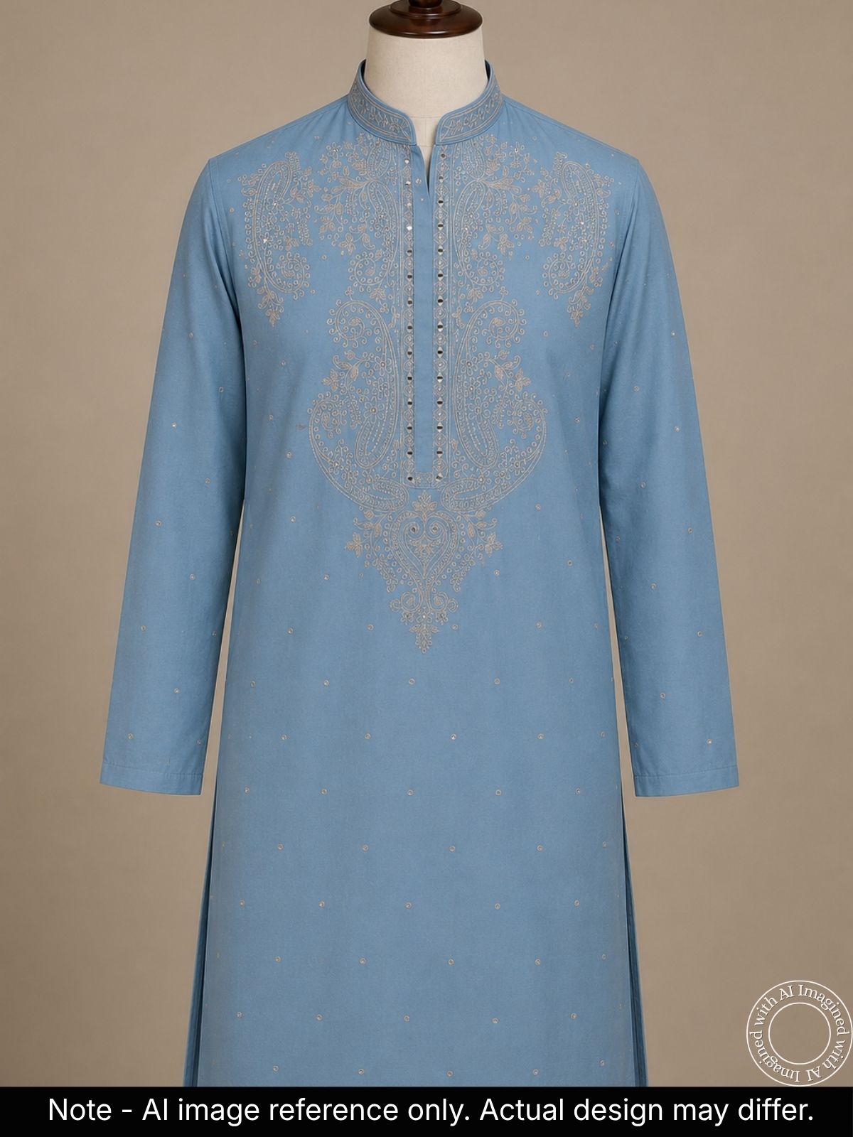The Kohinoor - Unstitched Blue Kurta Fabric For Men 21360