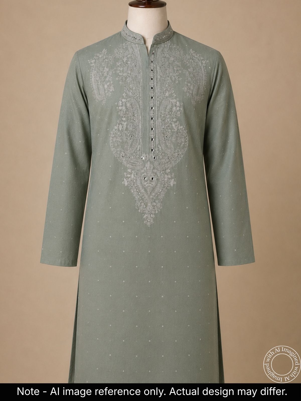 The Kohinoor - Unstitched Light Green Kurta Fabric For Men 21361