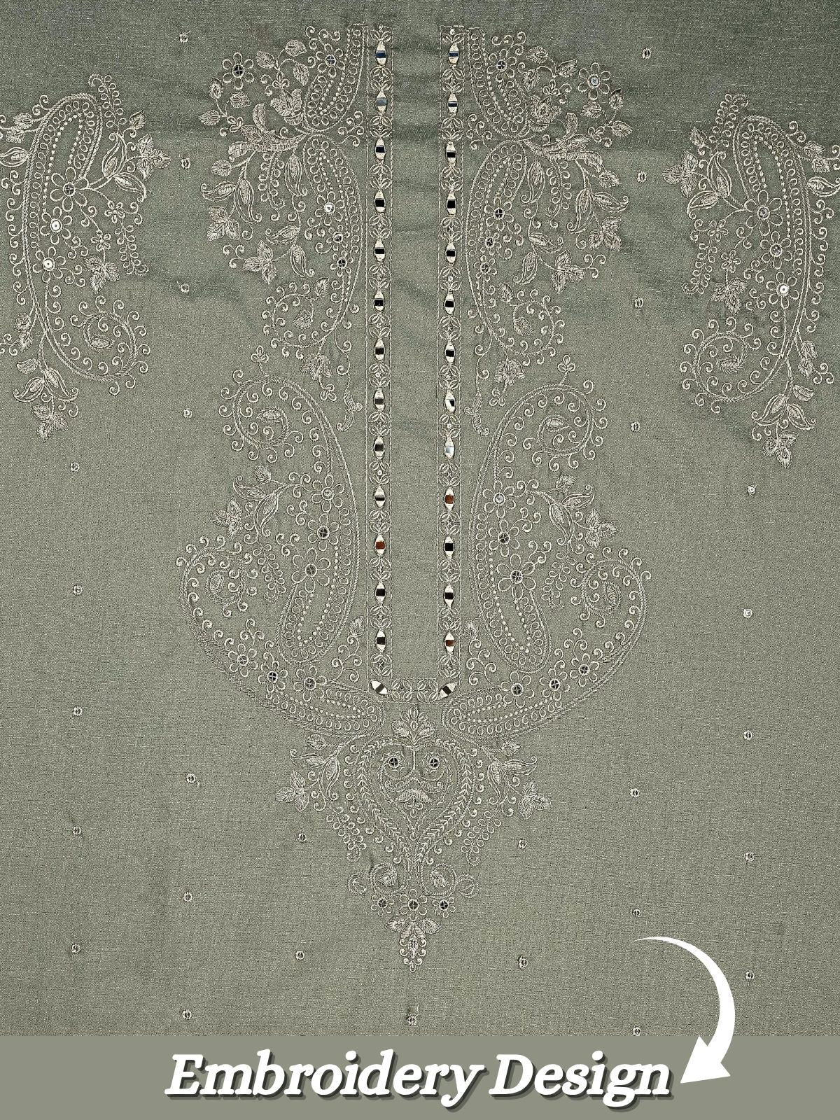 The Kohinoor - Unstitched Light Green Kurta Fabric For Men 21361