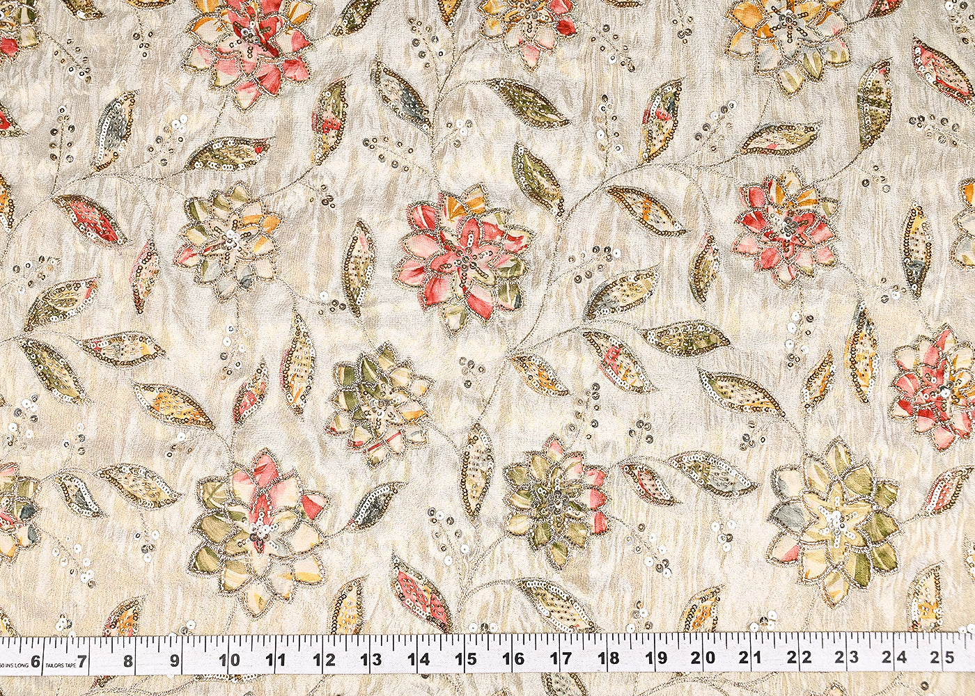 Golden-Dyeable-Tissue-Fabric-With-All-Over-Patchwork-With-Zari,-Sequins-And-Katdana-Work-21387-measurement-view