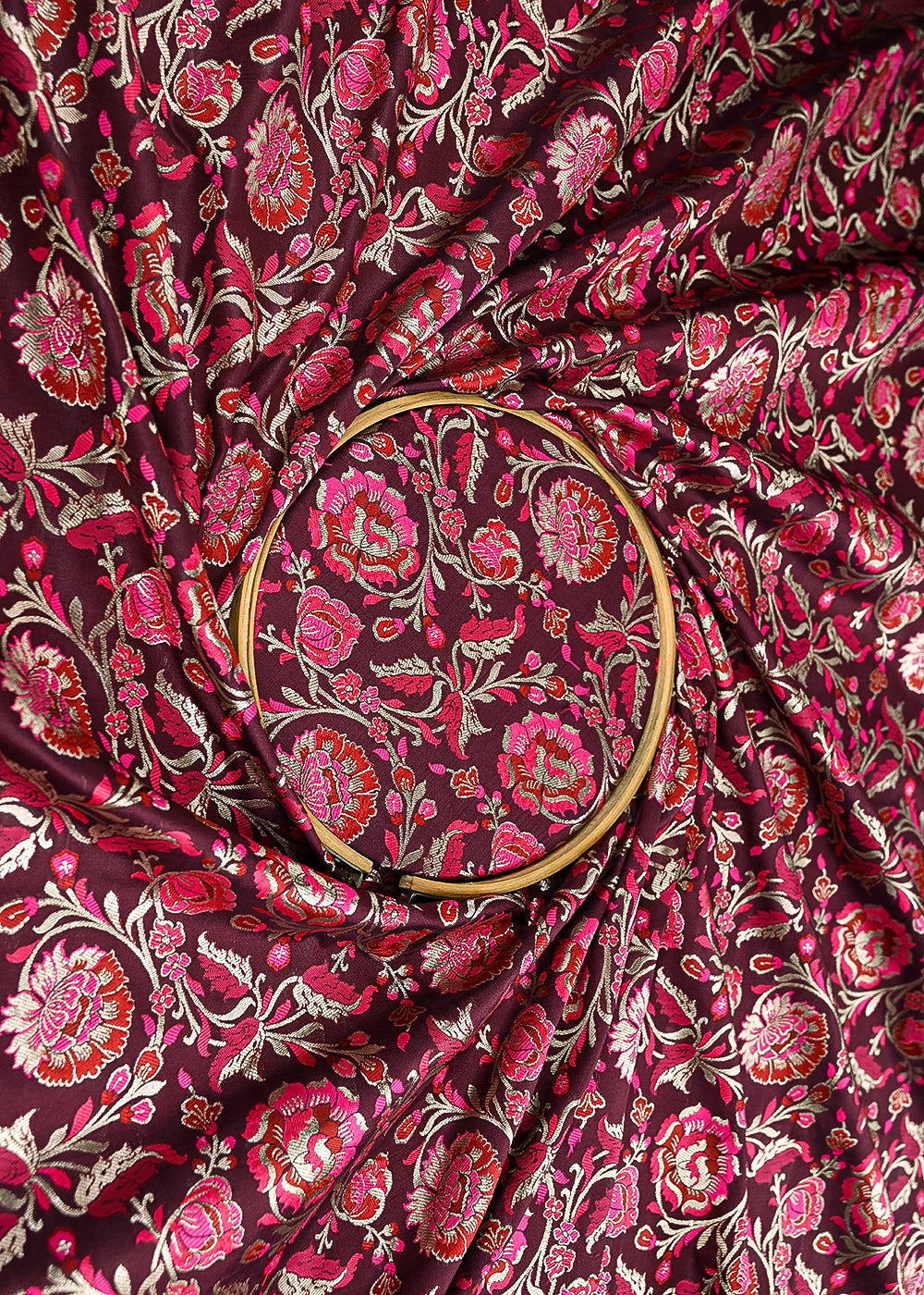 Purple-Plum-Banarasi-Brocade-Fabric-With-All-Over-Thread-And-Zari-Handloom-21465-close-view