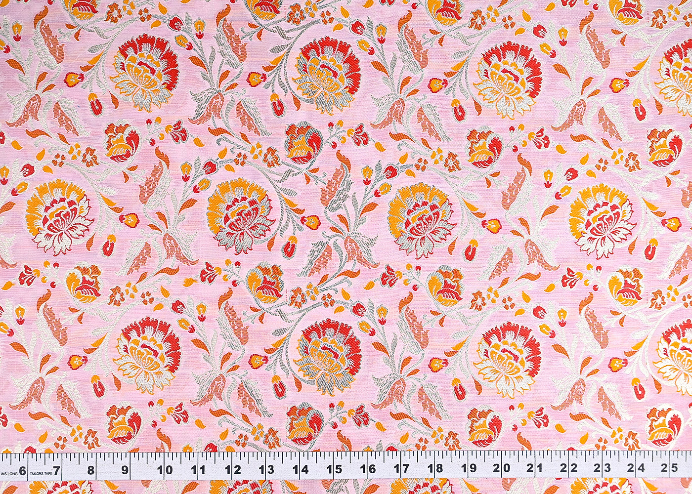 Light-Pink-Banarasi-Brocade-Fabric-With-All-Over-Thread-And-Zari-Handloom-21469-measurement-view