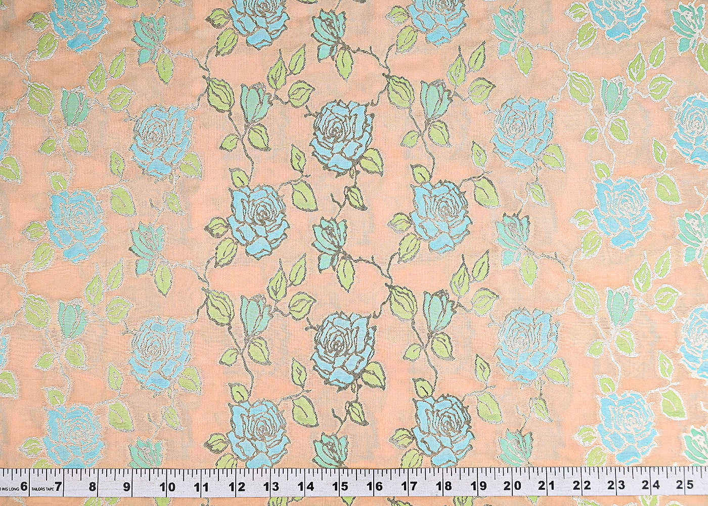 Peach-Banarasi-Brocade-Fabric-With-All-Over-Thread-And-Zari-Handloom-21472-measurement-view