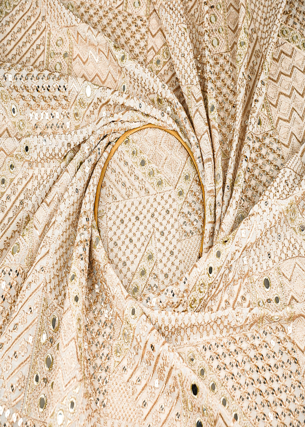 White-Dyeable-Georgette-Fabric-With-All-Over-Zari,-Faux-Mirror-And-Sequins-Work-21482-close-view