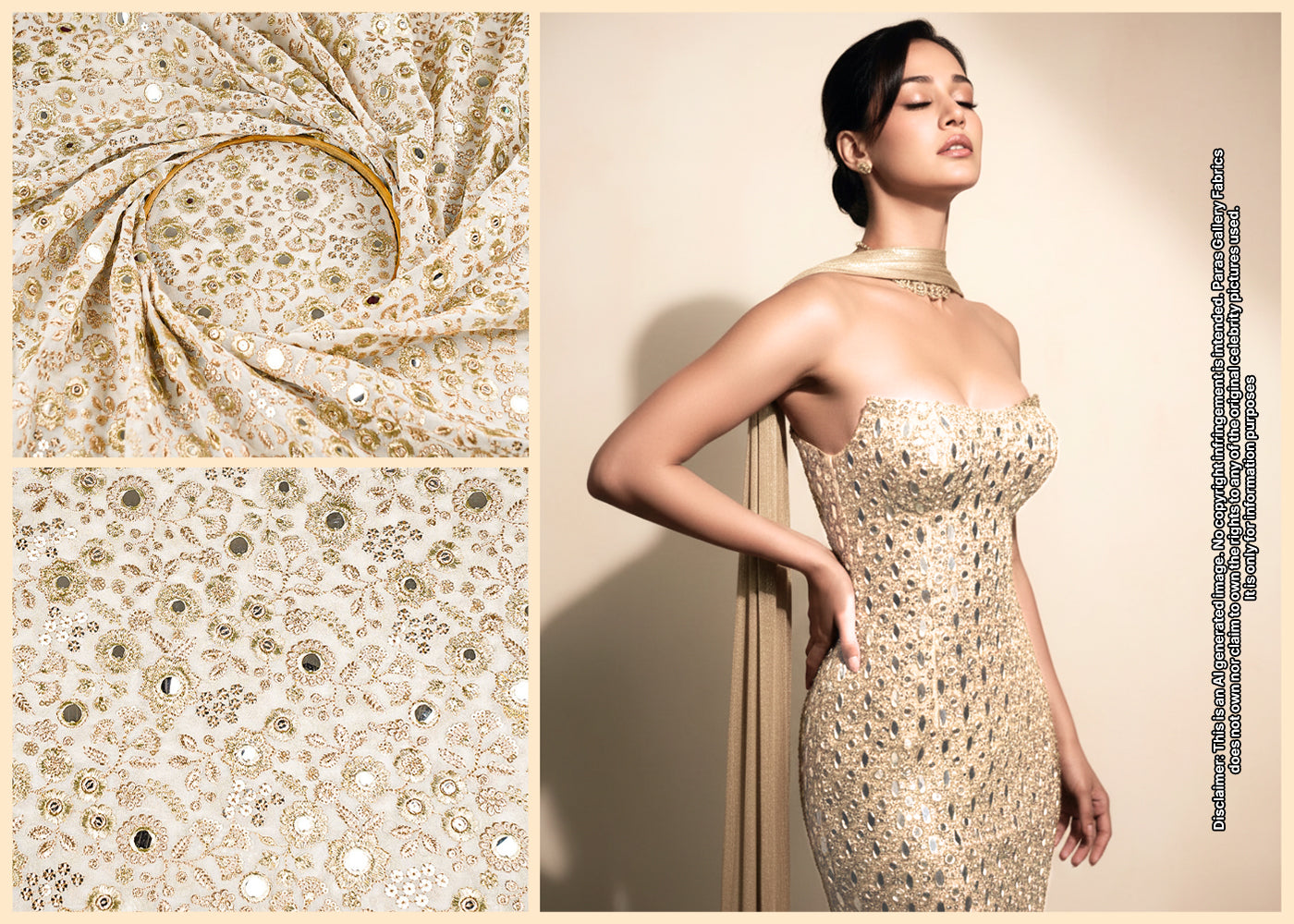 Disha Patani Inspired Edition | White Dyeable Georgette Unstitched Fabric 21484