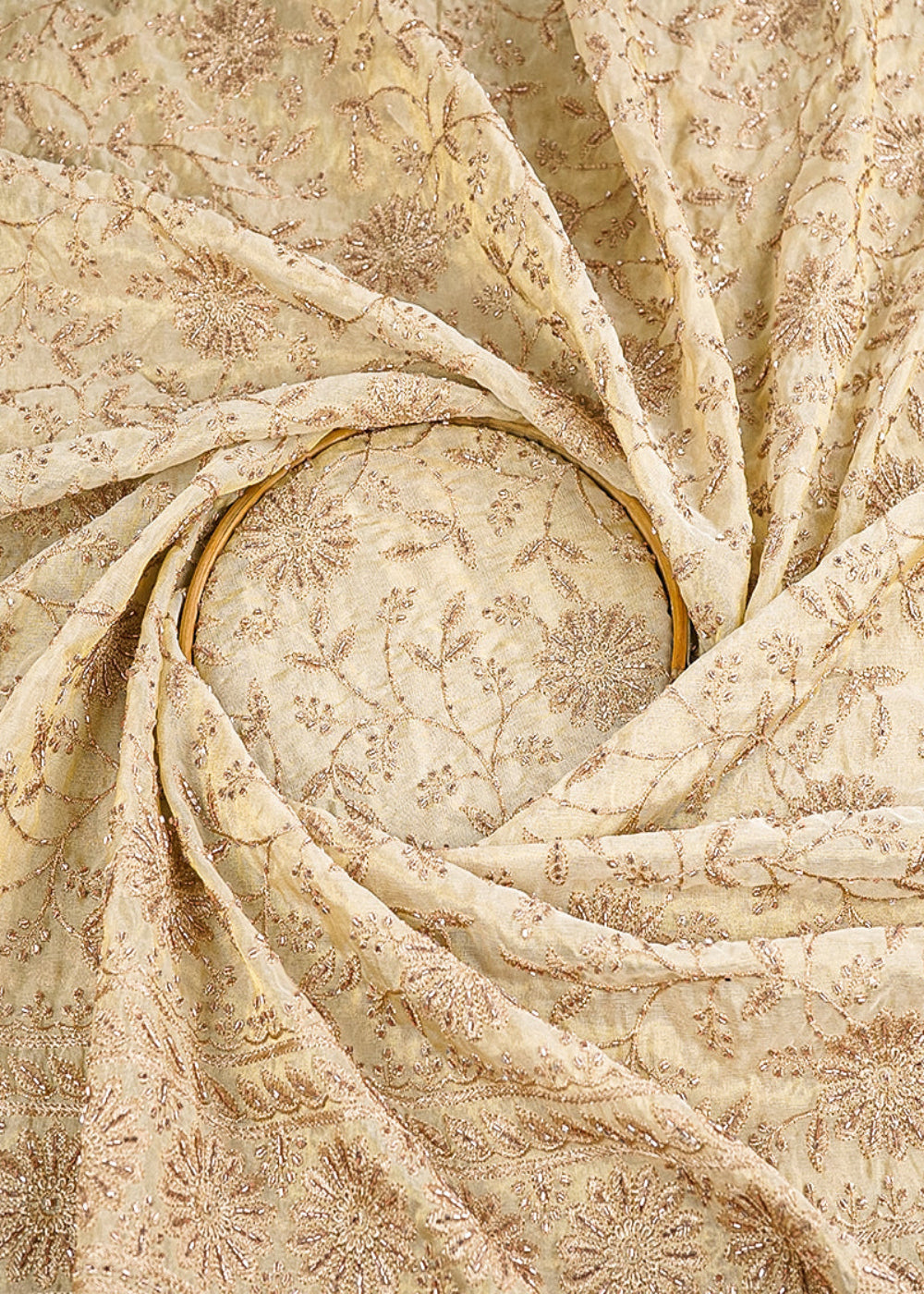 Golden-Dyeable-Tissue-Fabric-With-All-Over-Zari-And-Katdana-Work-With-One-Side-Border-21487-close-view