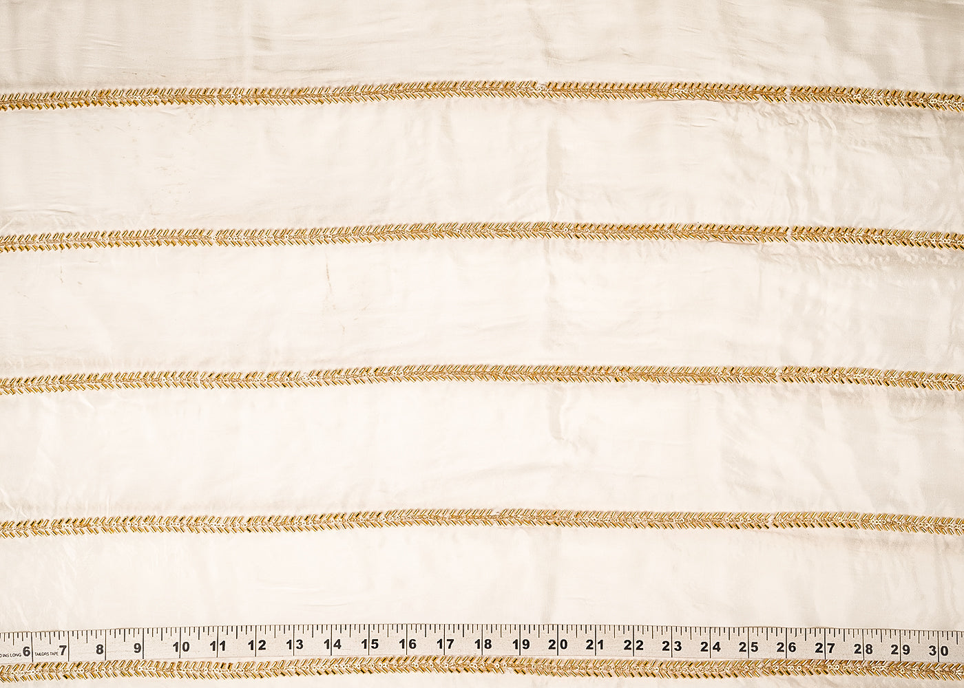 White Dyeable Crepe Fabric With All Over Sequins And Katdana Work 21498