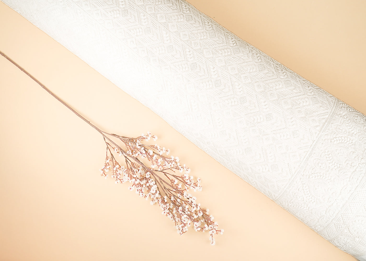 White-Dyeable-Georgette-Fabric-With-All-Over-Thread-Sequins-Work-And-One-Side-Border-21508