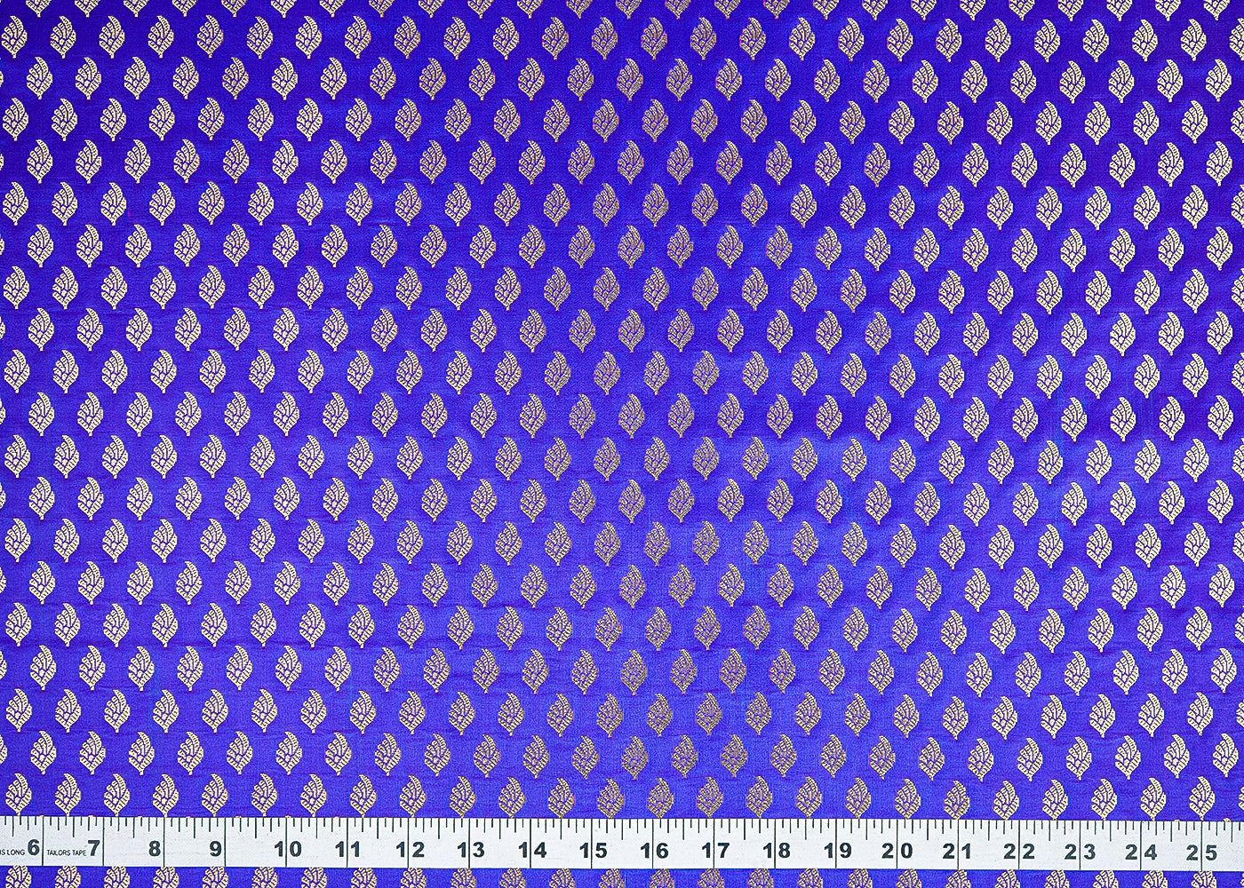 Blue-Banarasi-Brocade-Fabric-With-All-Over-Golden-Zari-Handloom-21544-measurment-view