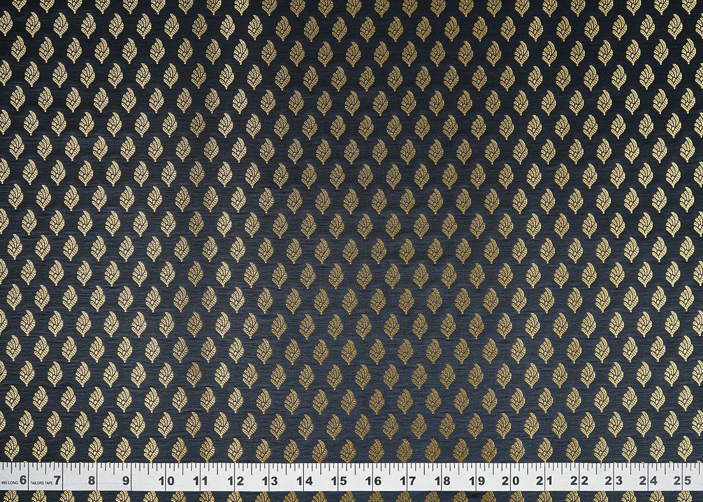Black-Banarasi-Brocade-Fabric-With-All-Over-Golden-Zari-Handloom-21547-measurement-view