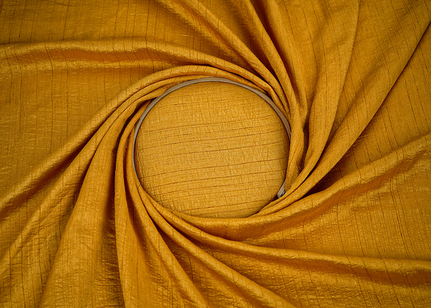 Yellow Ochre Colored Nysa Silk Fabric 21549(105)