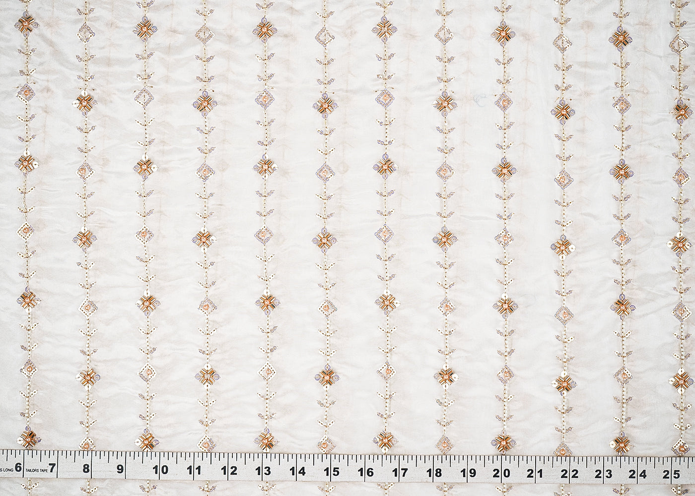 White-Dyeable-Silk-Fabric-With-All-Over-Stripes-Of-Beads,-Katdana-And-Sequins-Work-21567-measurement-view