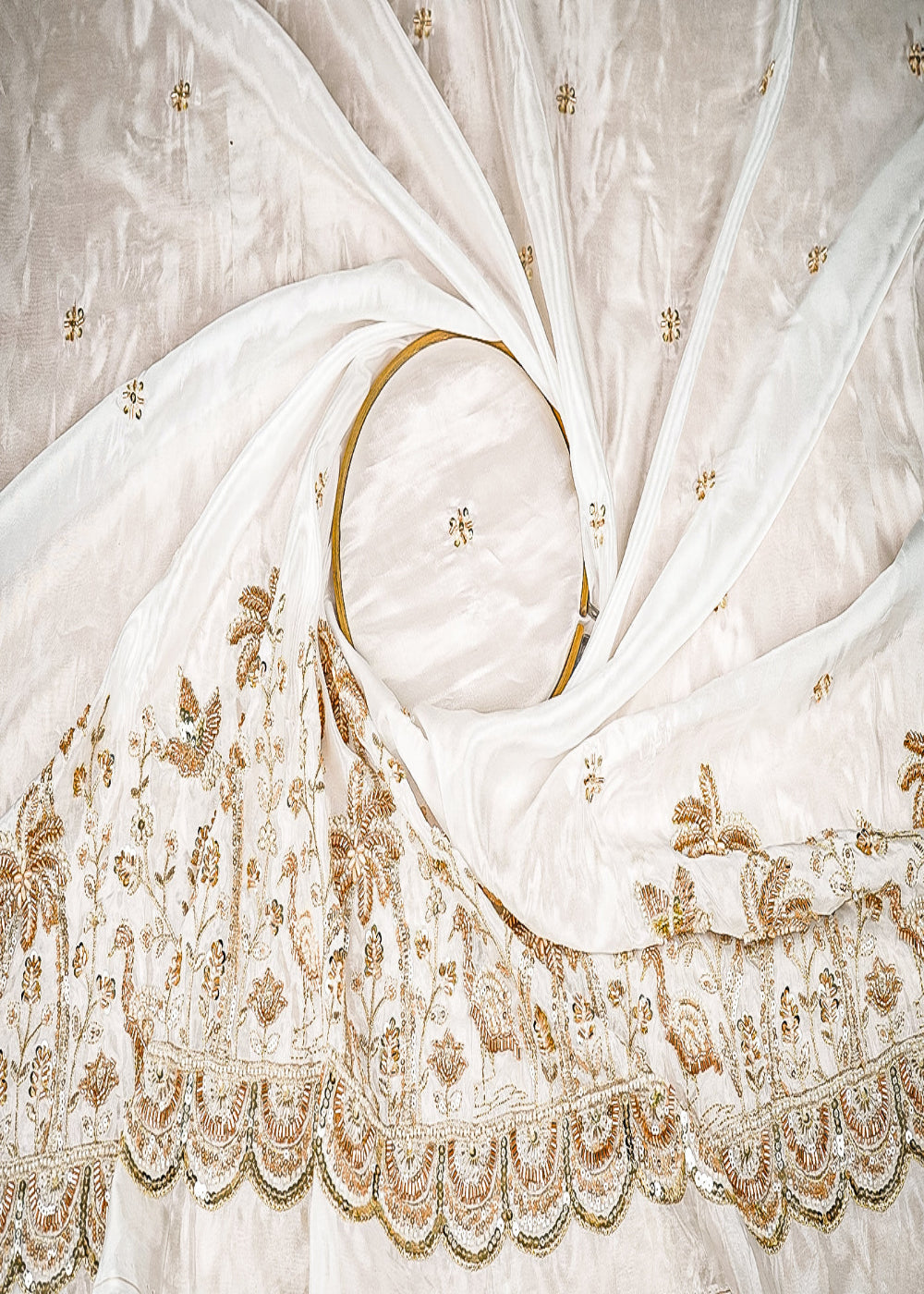 White-Dyeable-Organza-Fabric-With-All-Over-Buti-Of-Sequins-Bead-And-Katdana-Work-With-One-Side-Scalloped-Border-21718-close-view