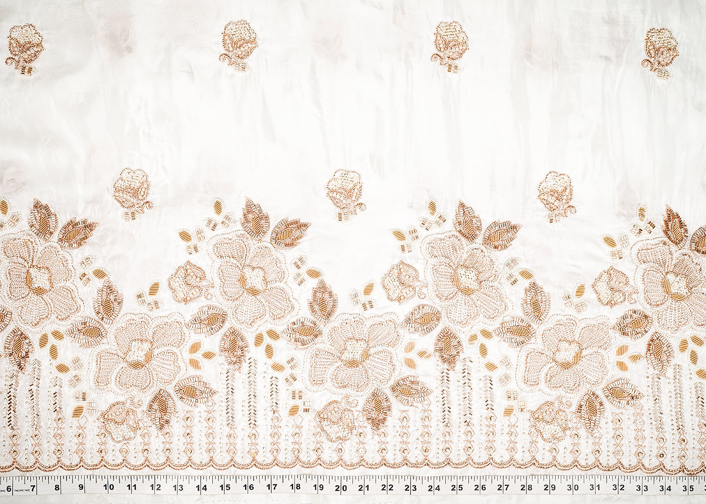 White-Dyeable-Crepe-Fabric-With-All-Over-Floral-Buti-Of-Zari-Sequins-Pearl-Bead-Dabka-And-Katdana-Work-With-One-Side-Scalloped-Border-21729-measurement-view