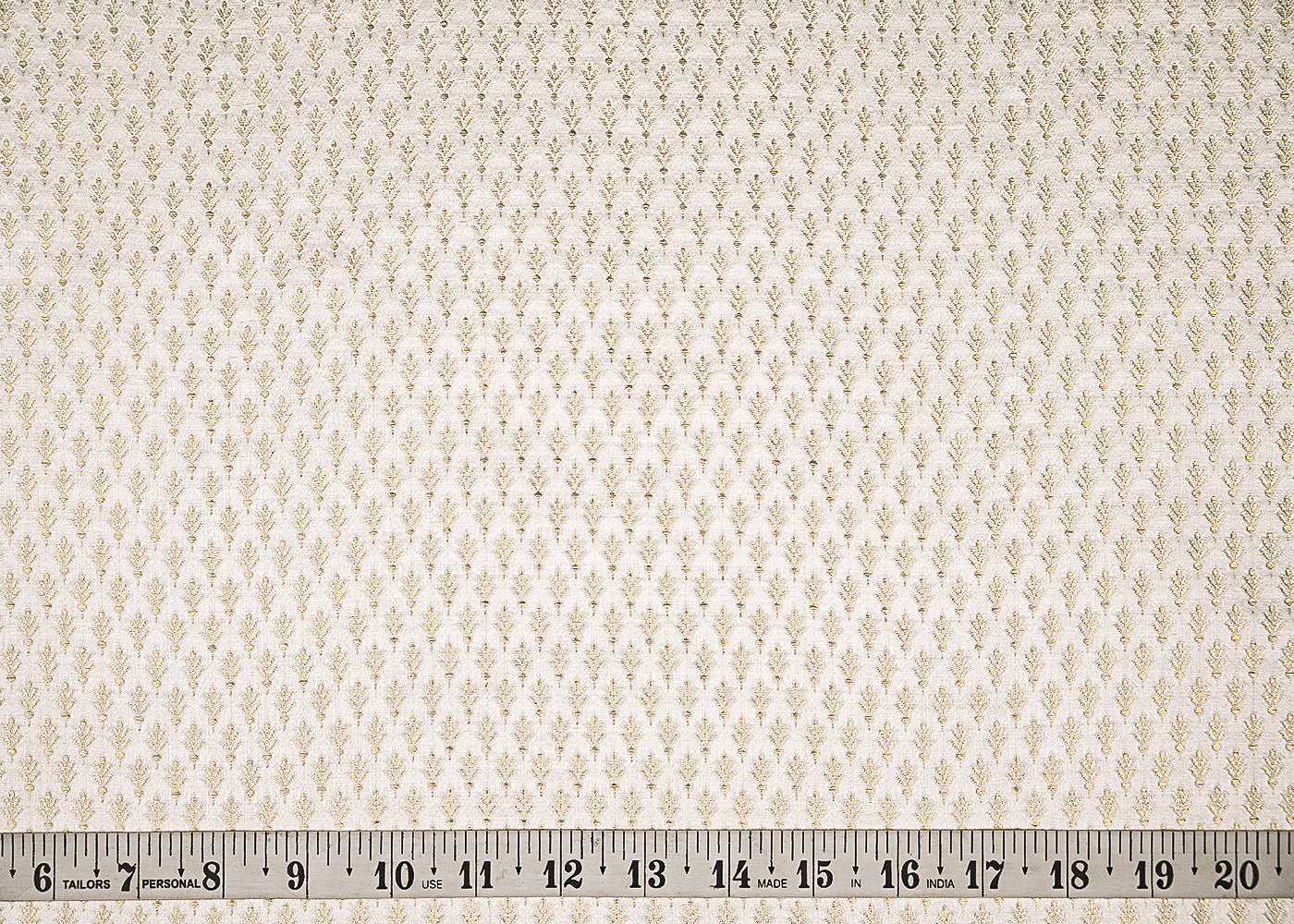 White Dyeable Banarasi Brocade Fabric With All Over Zari Handloom 21743