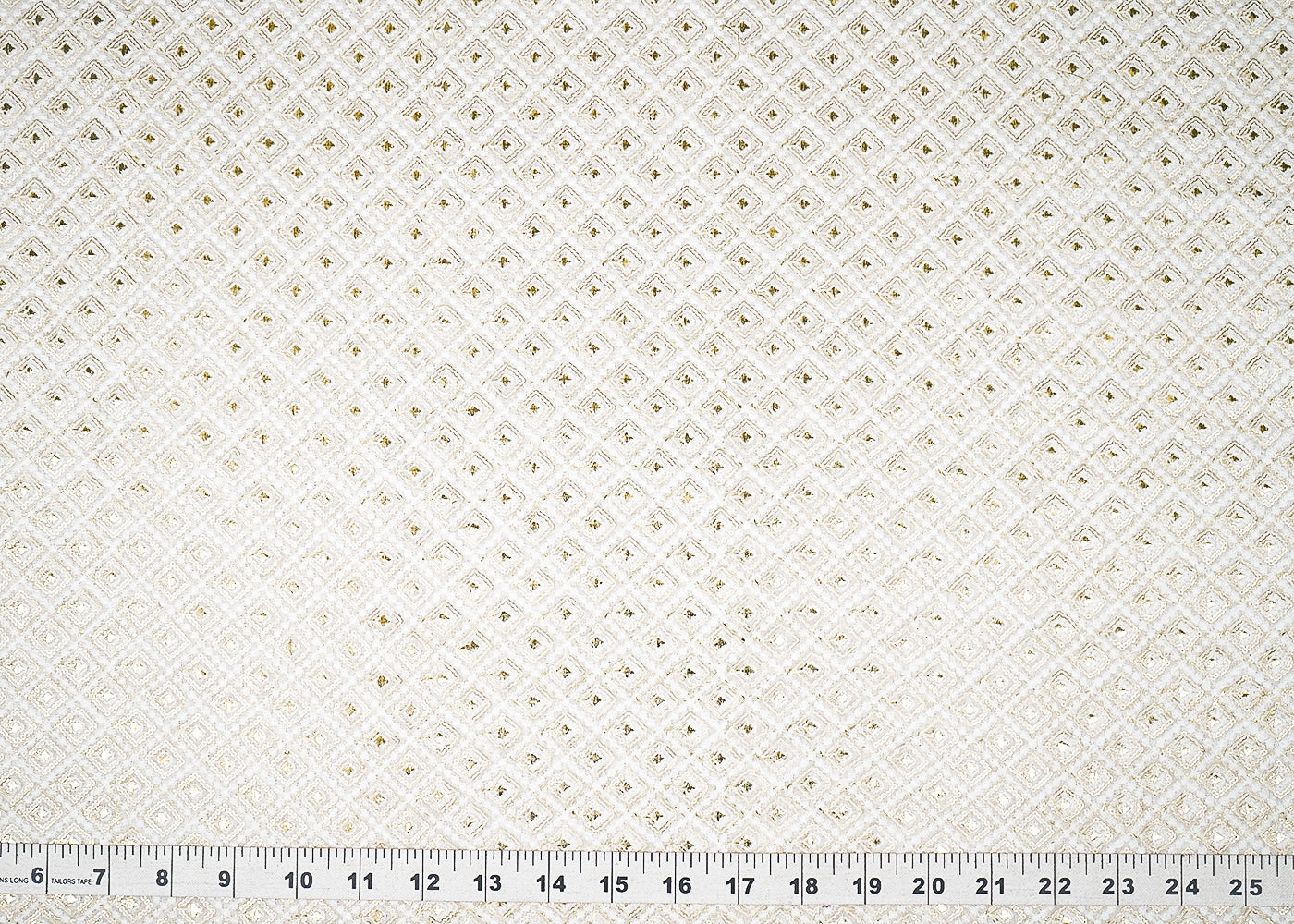 White Dyeable Georgette Fabric With All Over Thread And Sequins Work  21762