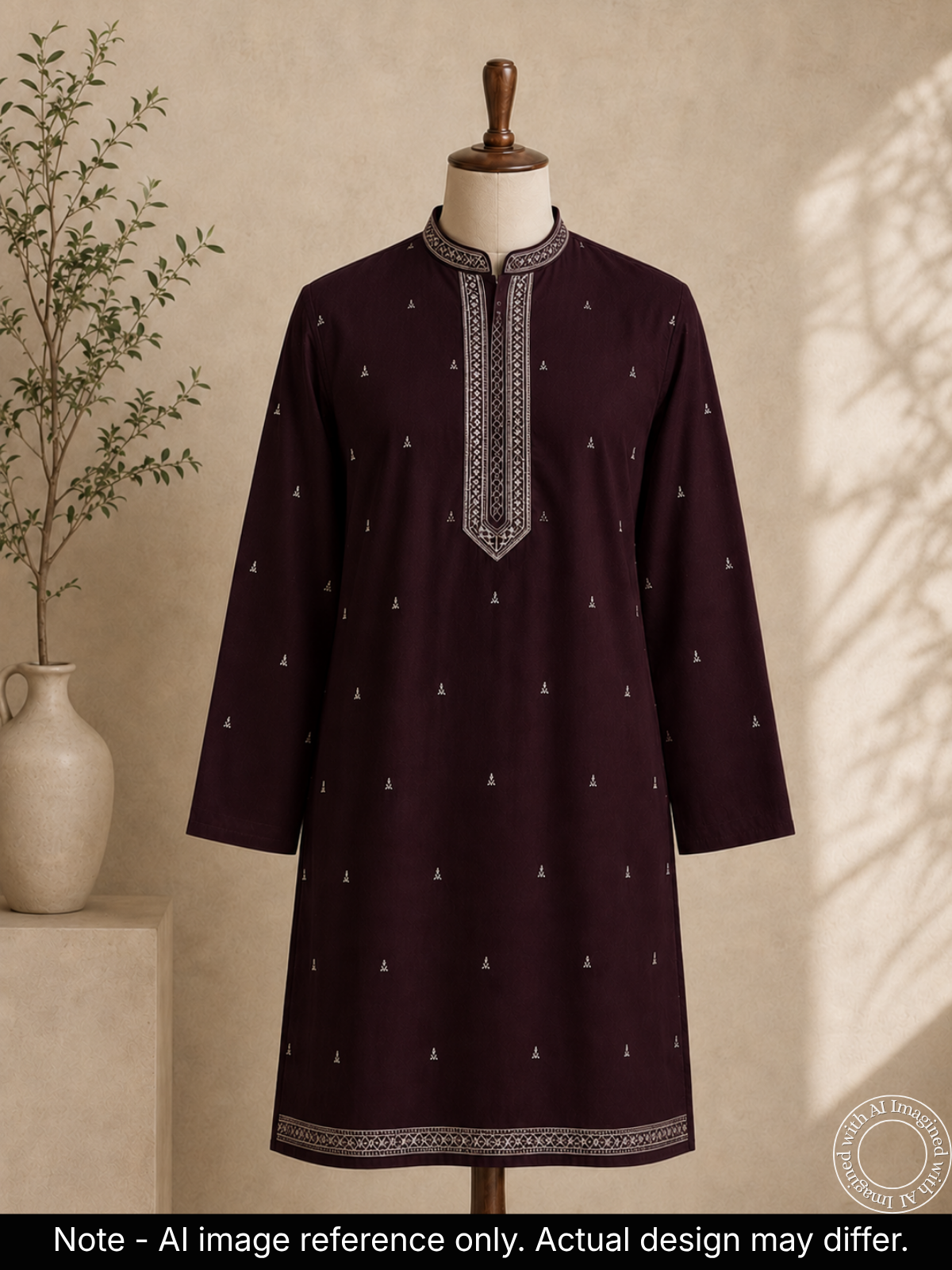 the-kohinoor-unstitched-wine-kurta-fabric-for-men-21769-front-view