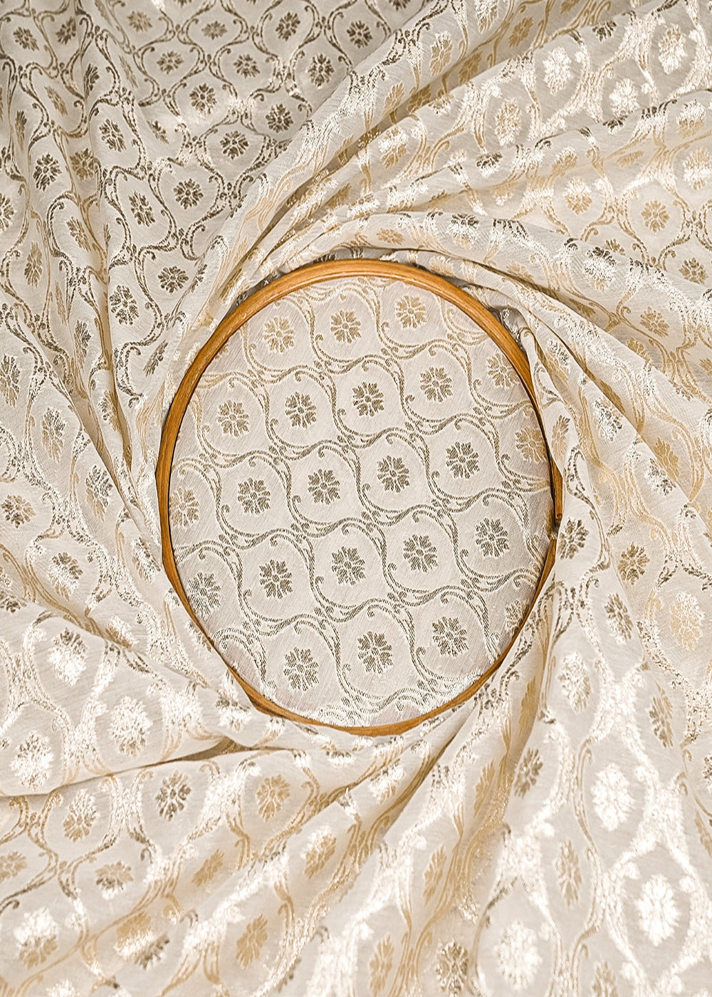 White-Dyeable-Chanderi-Silk-Fabric-With-All-Over-Dull-Gold-Zari-Handloom-21787-close-view