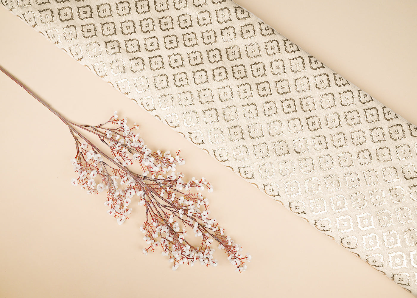 White-Dyeable-Chanderi-Silk-Fabric-With-All-Over-Dull-Gold-Zari-Handloom-21791