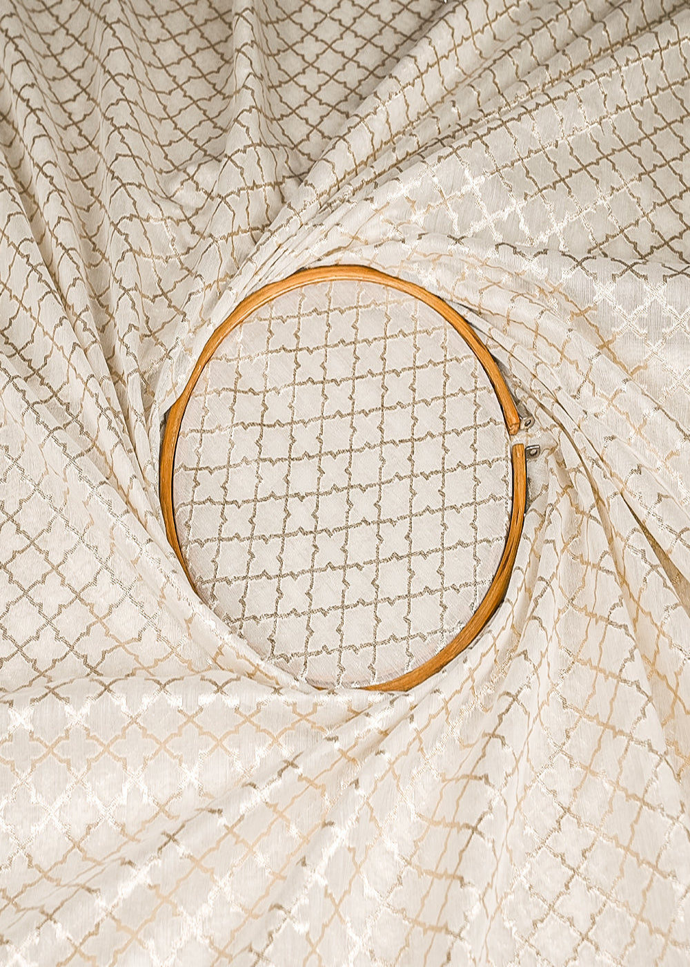 White-Dyeable-Chanderi-Silk-Fabric-With-All-Over-Dull-Gold-Zari-Handloom-21796-close-view