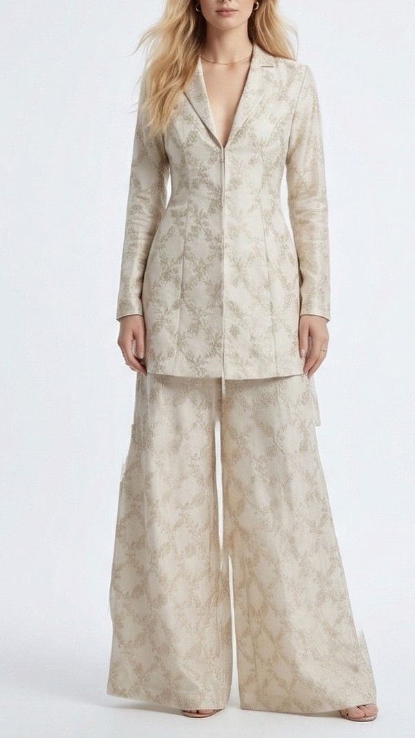 White Dyeable Chanderi Silk Fabric With All Over Dull Gold Zari Handloom 21797