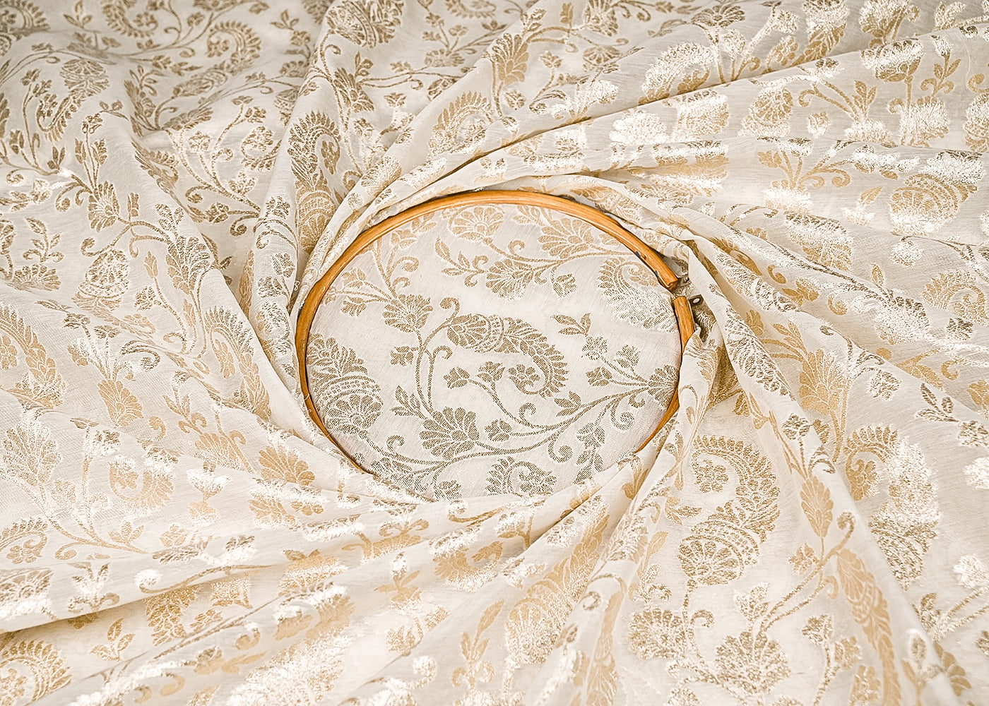 White-Dyeable-Chanderi-Fabric-With-All-Over-Zari-Handloom-21806-close-view