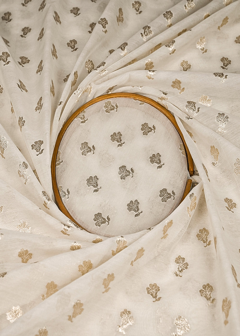 White-Dyeable-Chanderi-Silk-Fabric-With-All-Over-Dull-Gold-Zari-Handloom-21807-close-view