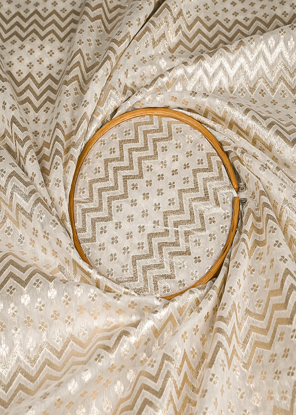 White-Dyeable-Chanderi-Silk-Fabric-With-All-Over-Dull-Gold-Zari-Handloom-21808-close-view