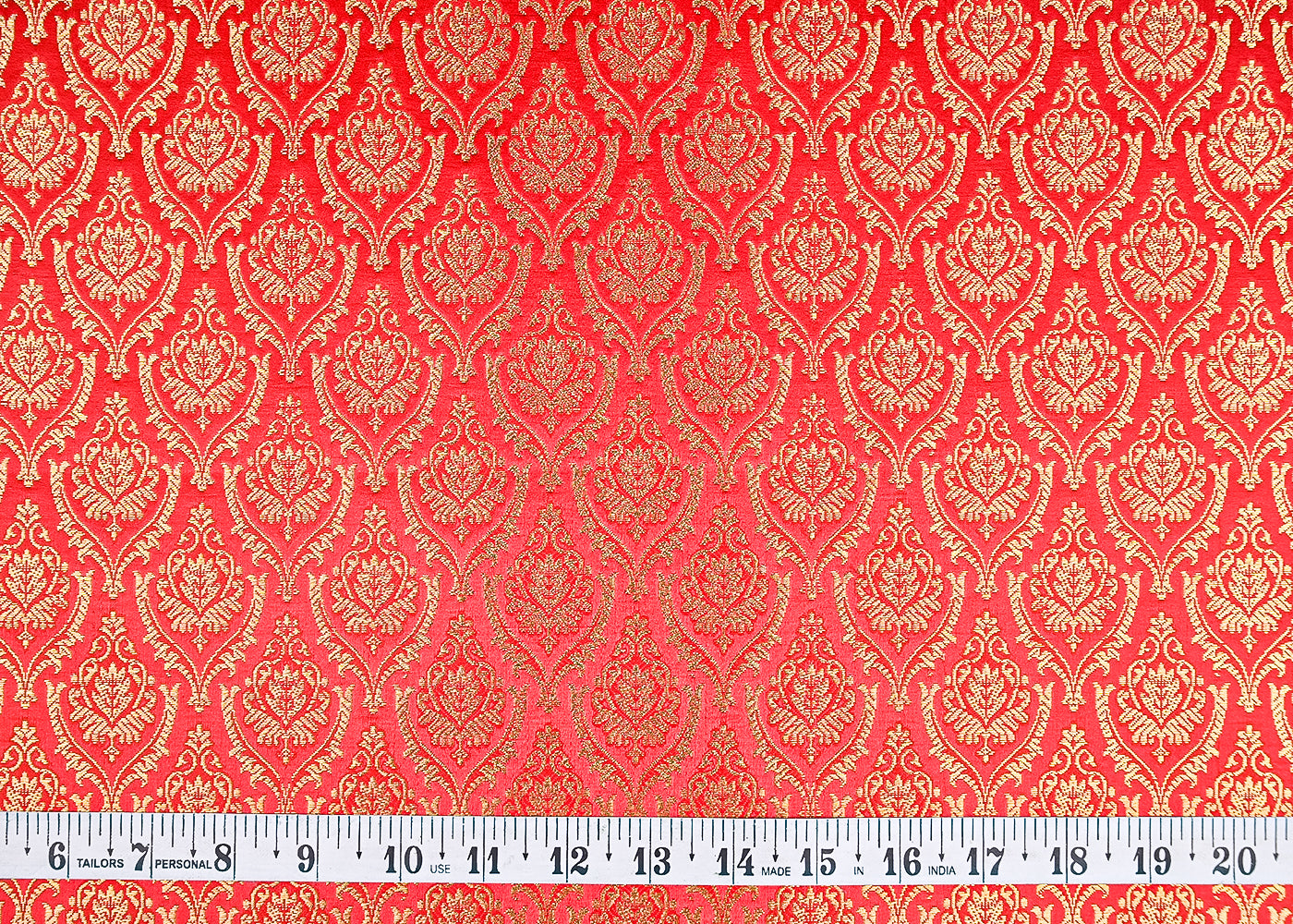 Red-Banarasi-Brocade-Fabric-With-All-Over-Thread-And-Golden-Zari-Handloom-21826-measurement-view