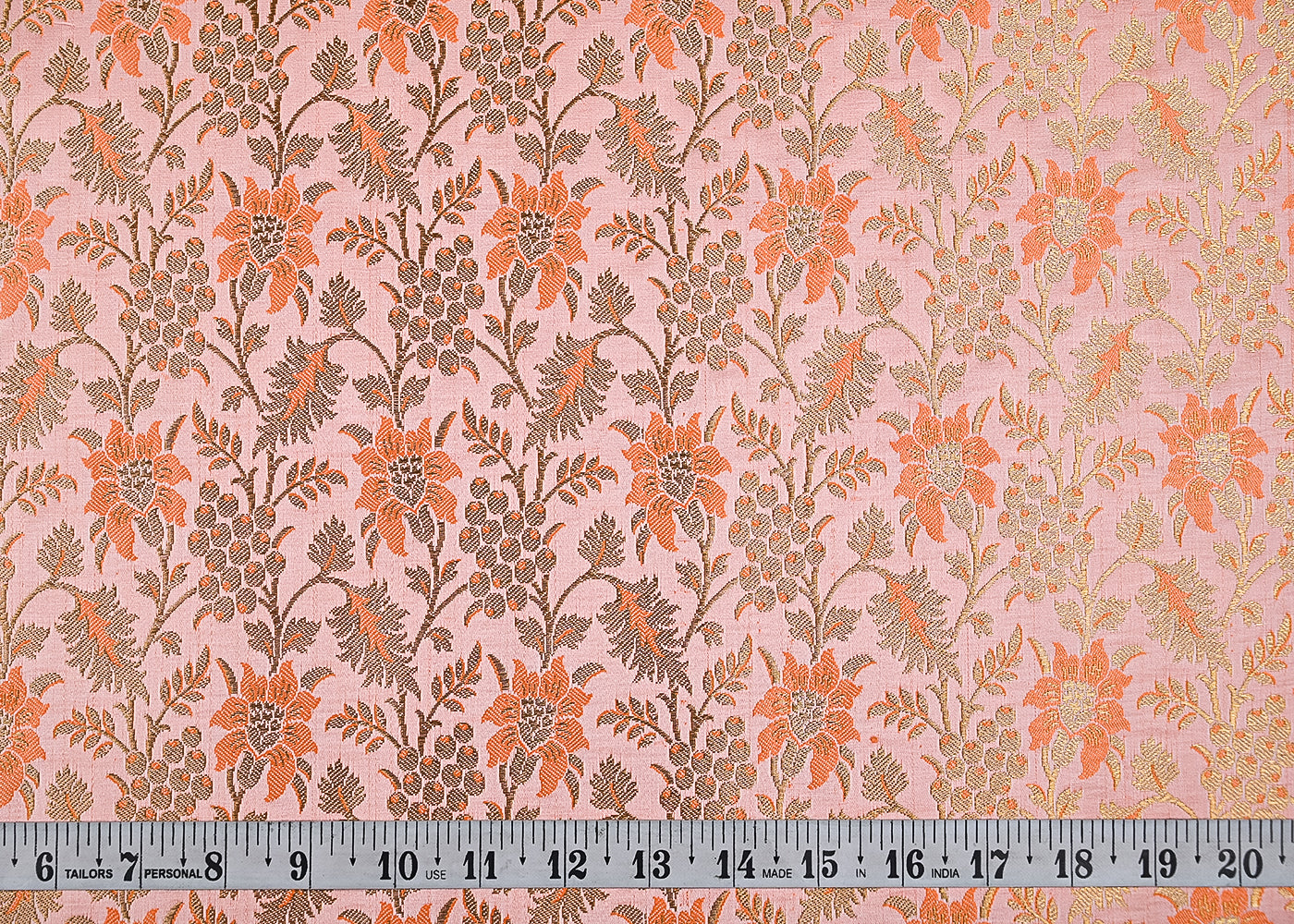 Peach-Pink-Banarasi-Brocade-Fabric-With-All-Over-Thread-And-Golden-Zari-Handloom-21831-measurement-view