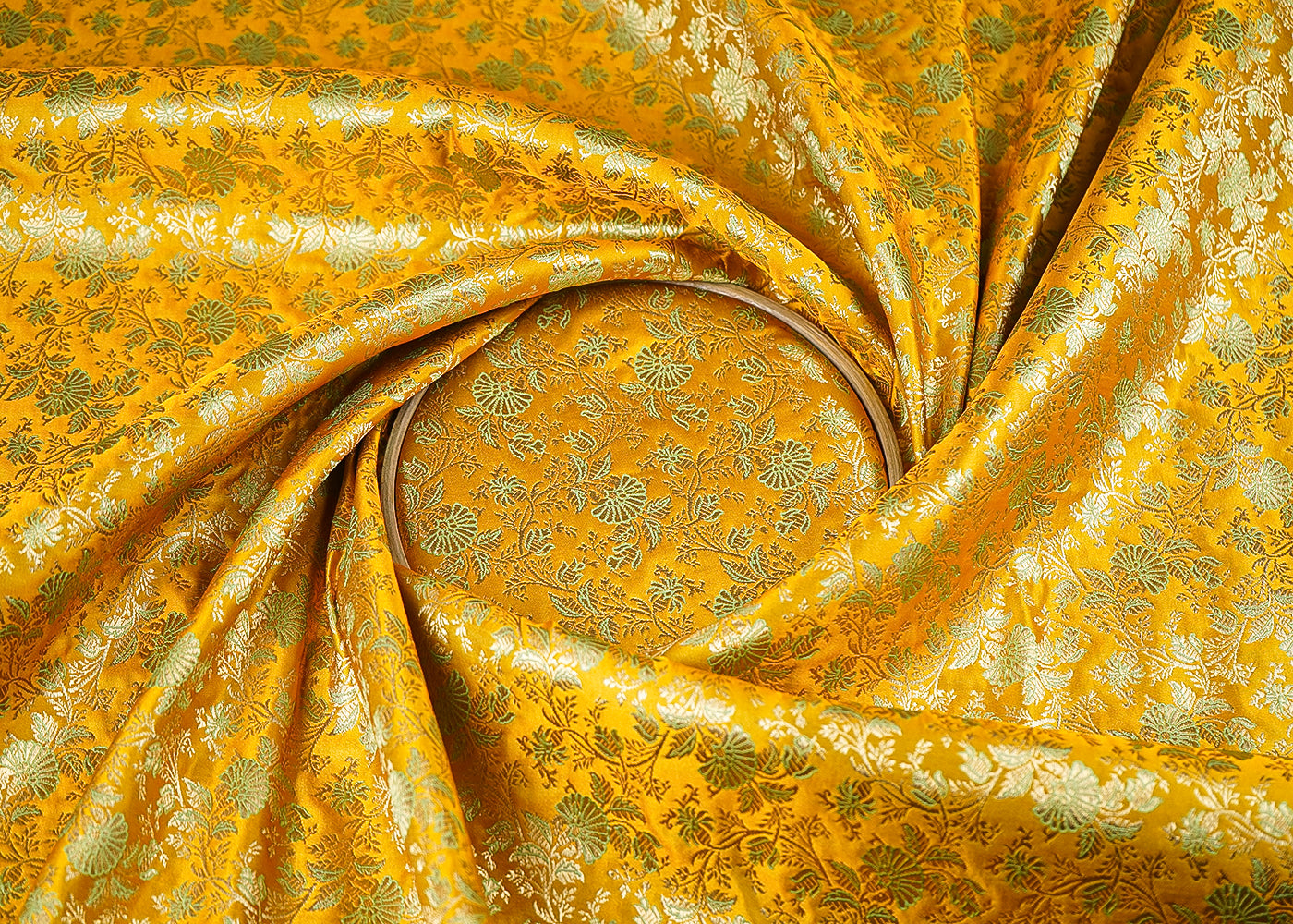 Mustard-Banarasi-Brocade-Fabric-With-All-Over-Golden-Zari-Handloom-21832-close-view